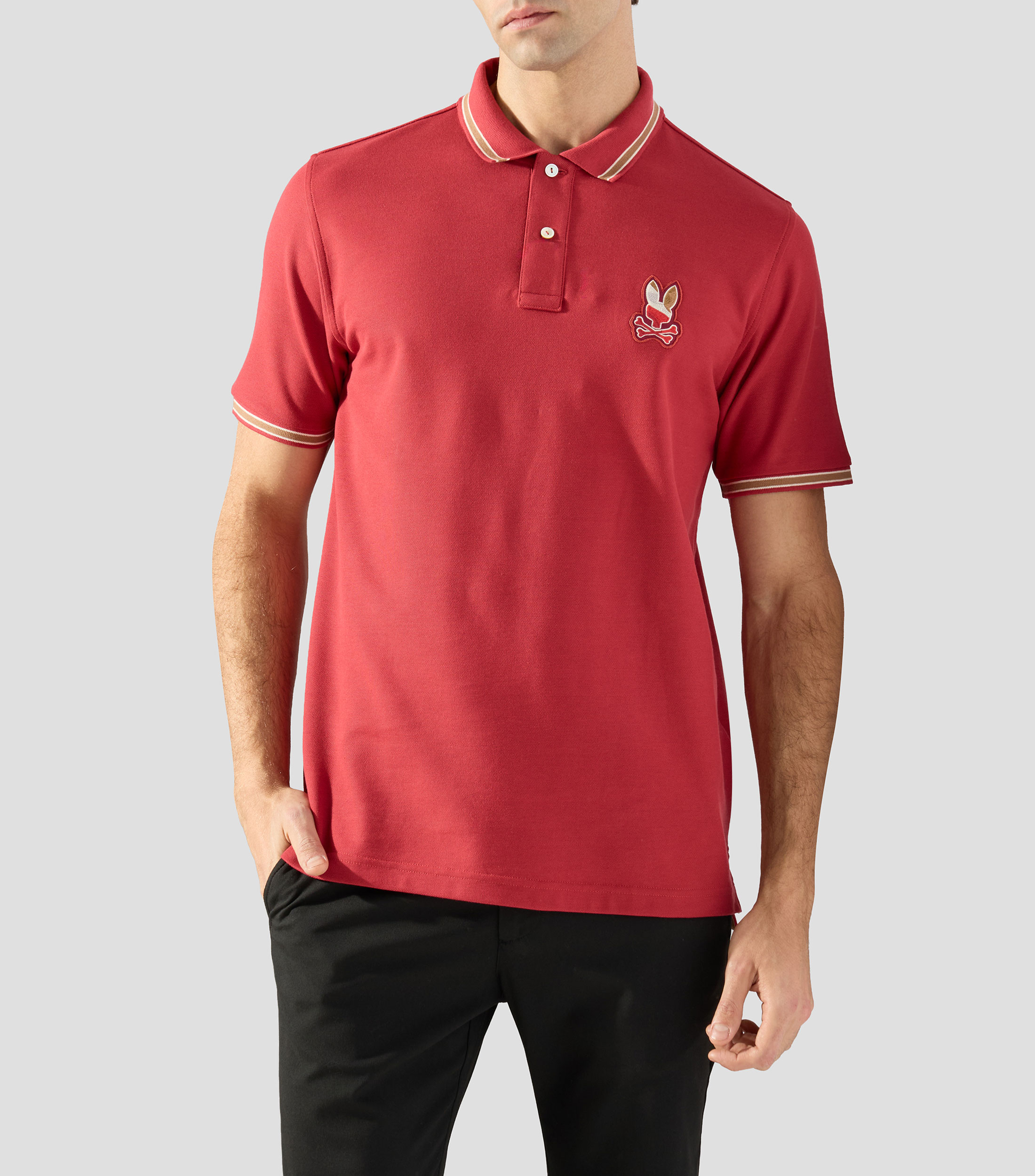 Playera tipo polo manga corta lisa Hombre