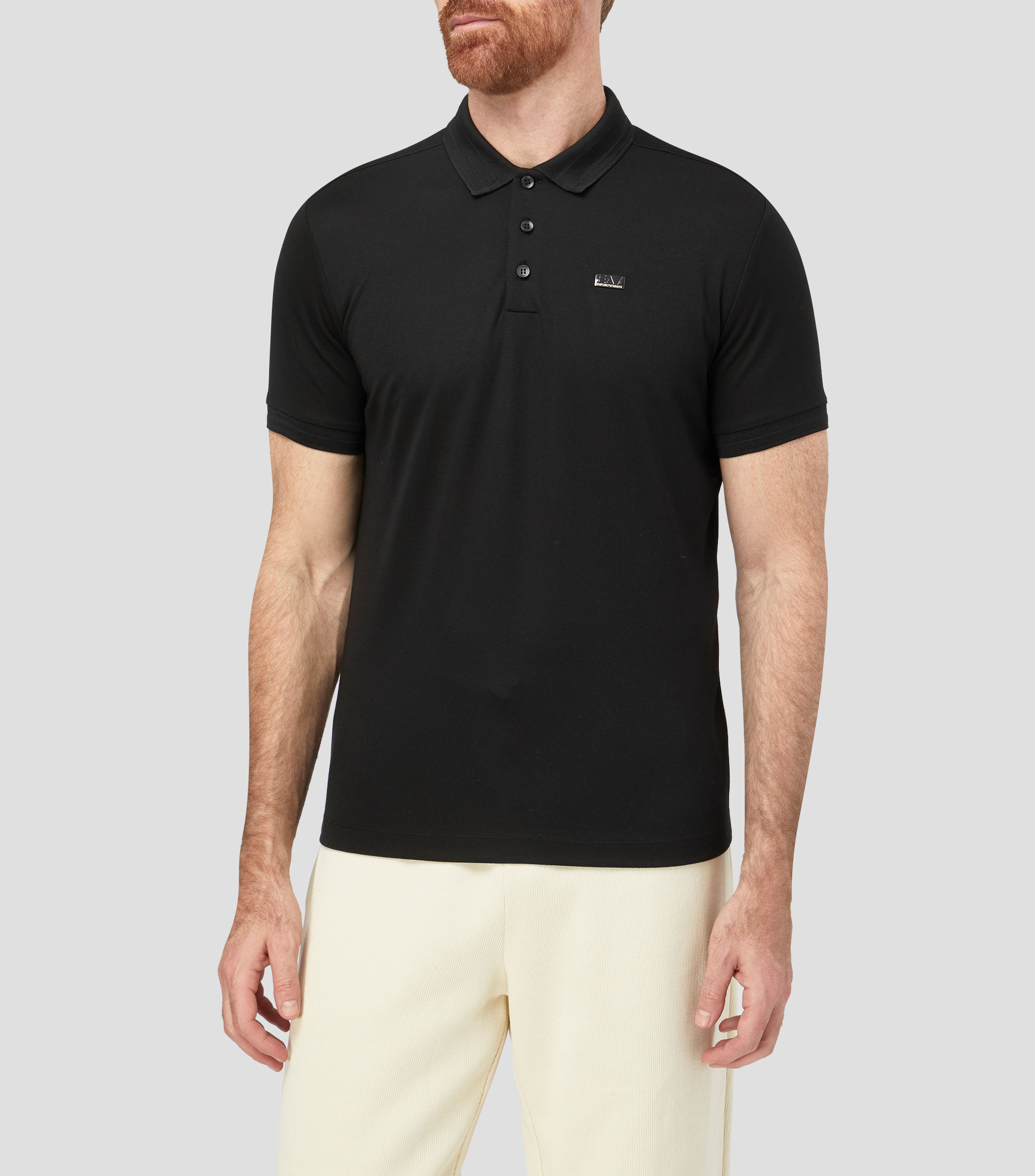 Playera tipo polo manga corta lisa Hombre