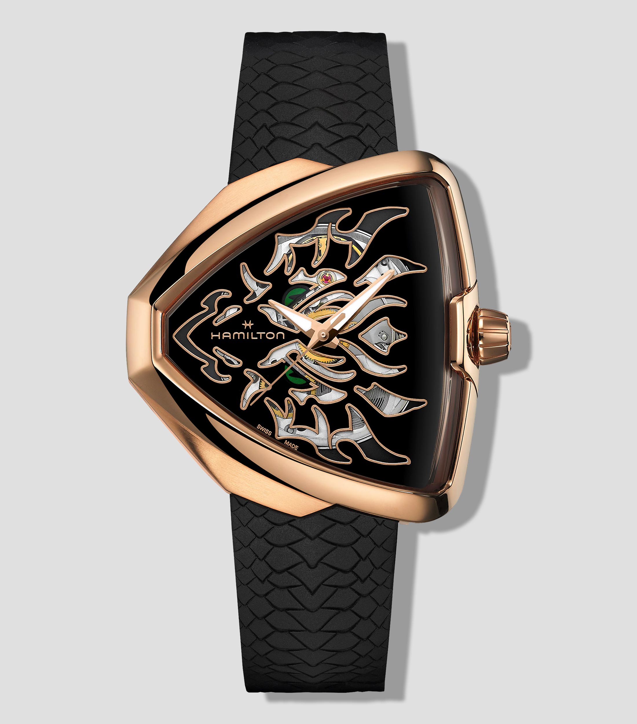 Reloj Unisex Ventura Elvis80 Skeleton Dragon Casual Negro