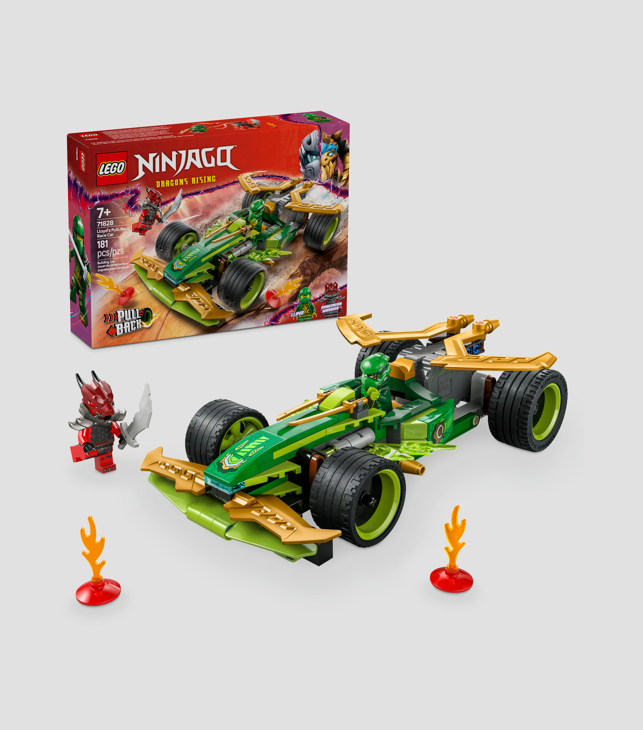 Lego Ninjago Auto de Carreras con Motor de Carga Manual de Lloyd 71828