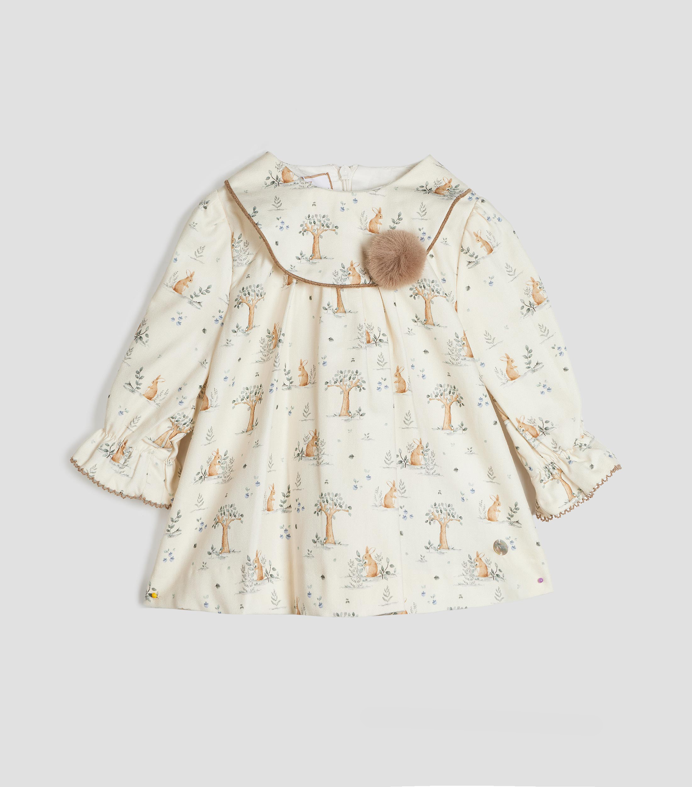 Vestido estampado manga larga Bebé