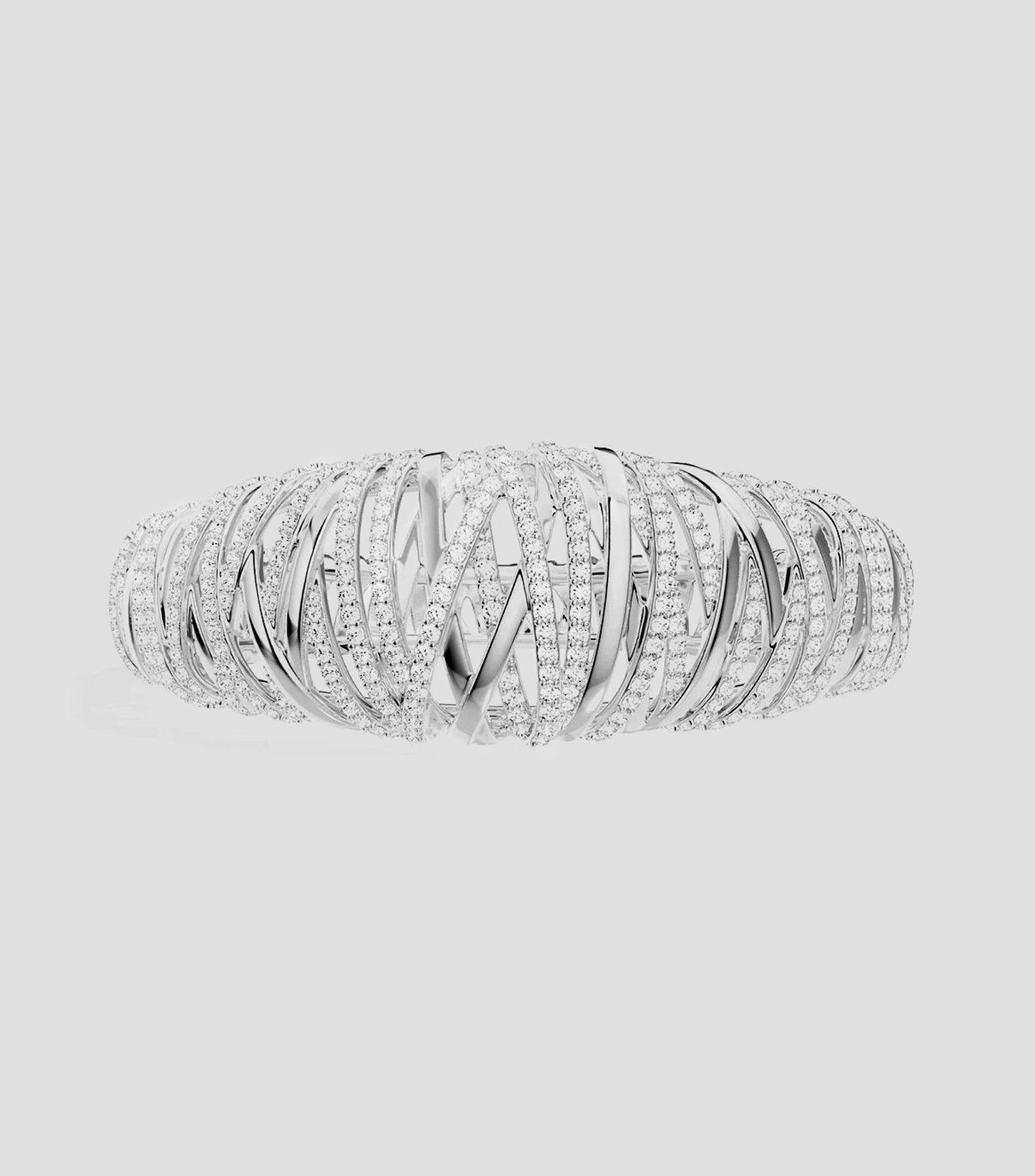 Brazalete en plata con circonia Mujer