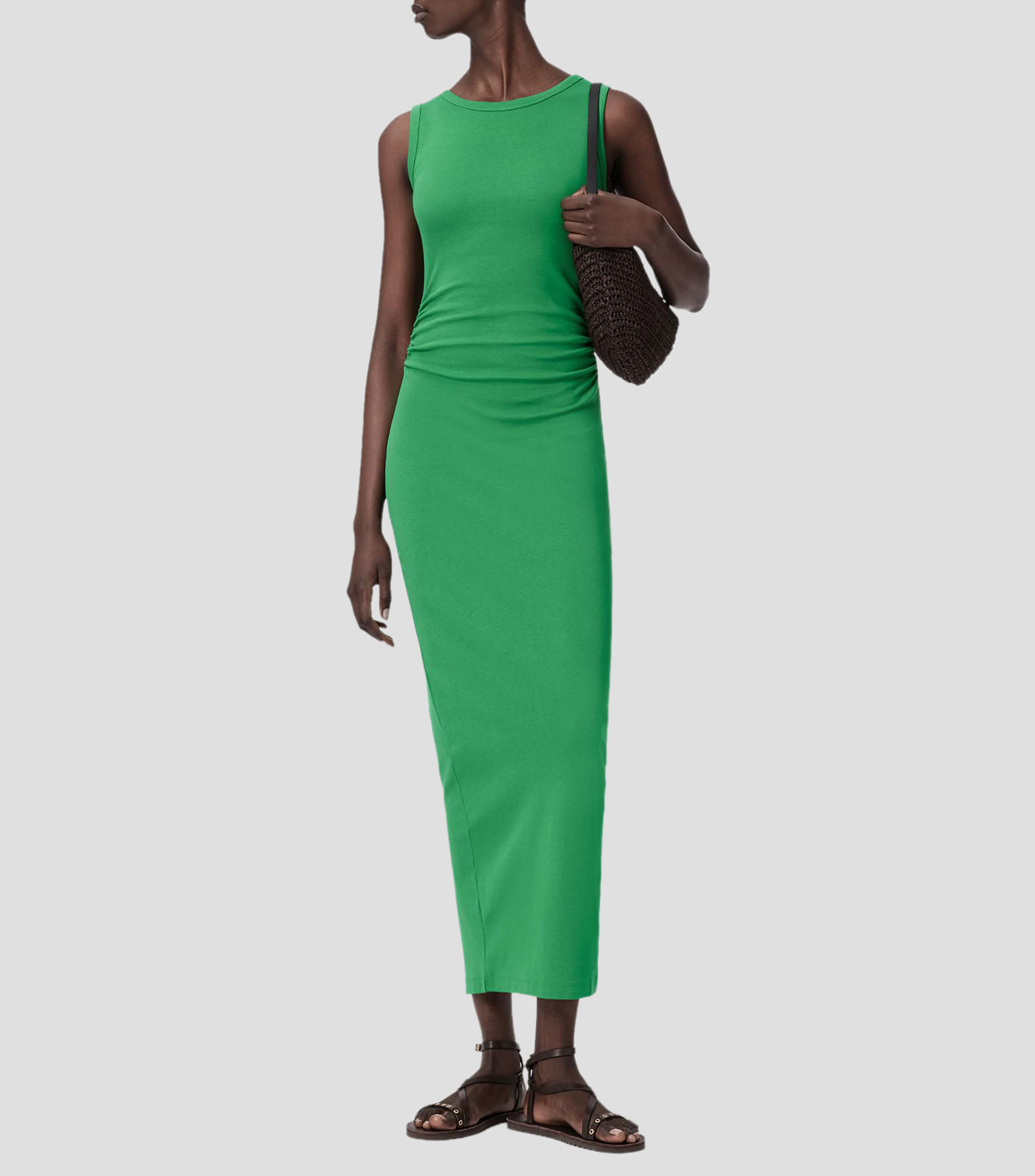 Vestido largo liso Mujer