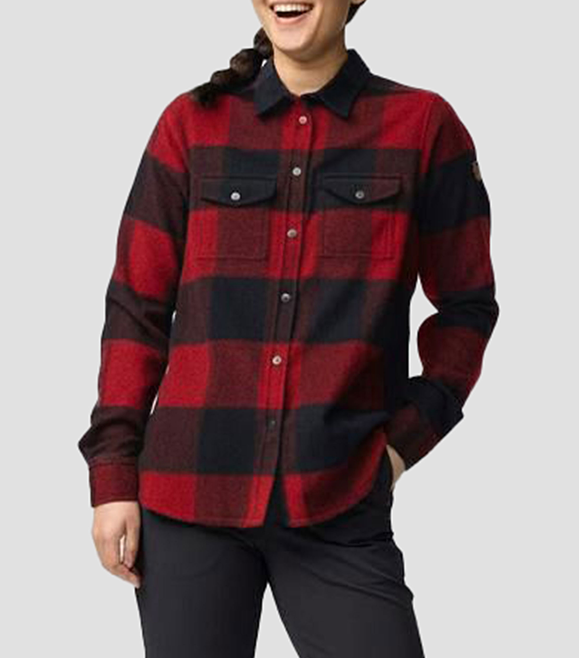 Camisa a cuadros manga larga Mujer