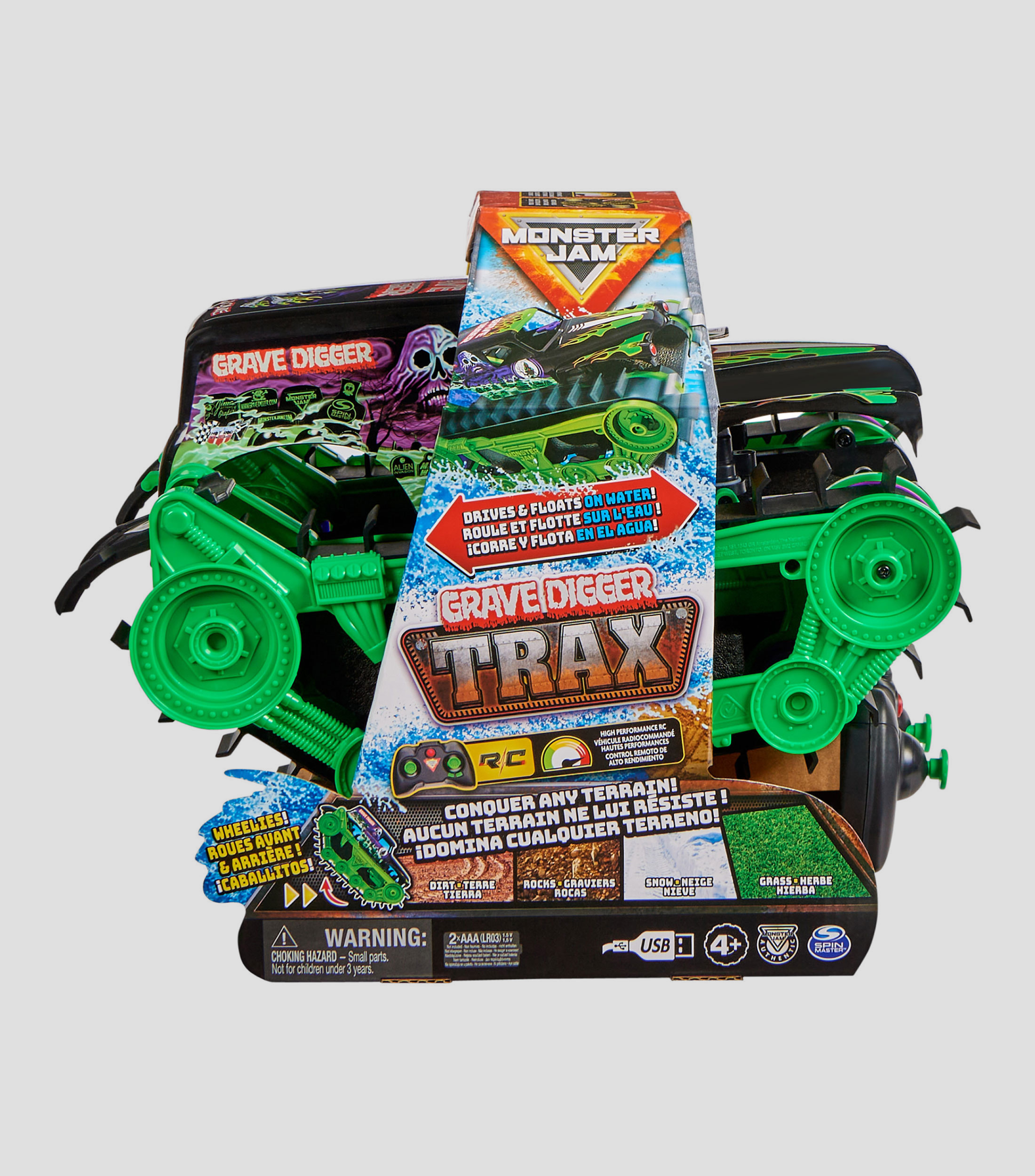 Carro de Radio Control Monster Jam Grave Digger Todo Terreno a Escala 1:15