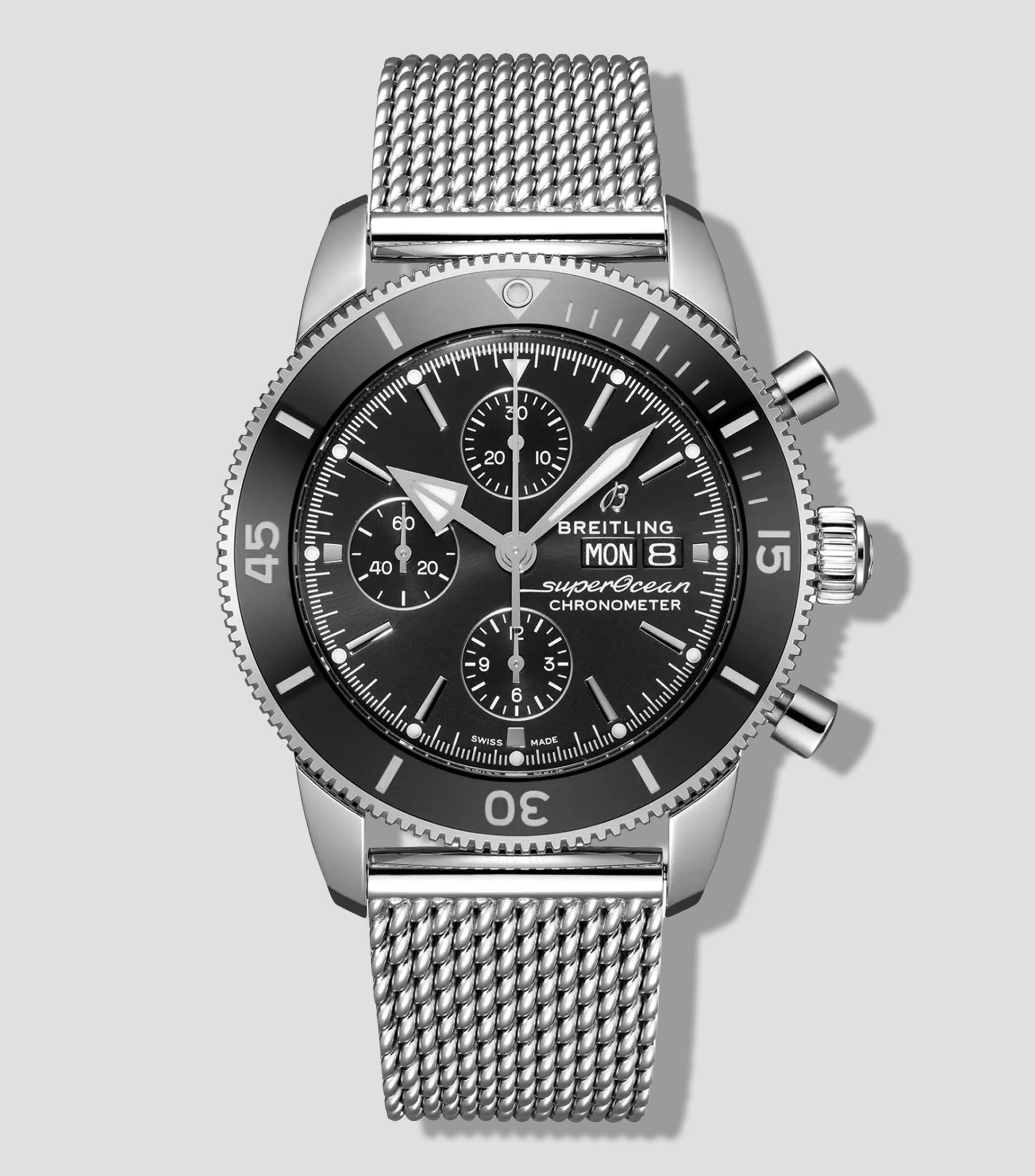 Reloj para Hombre Superocean Heritage Chronograph 44 deportivo plateado
