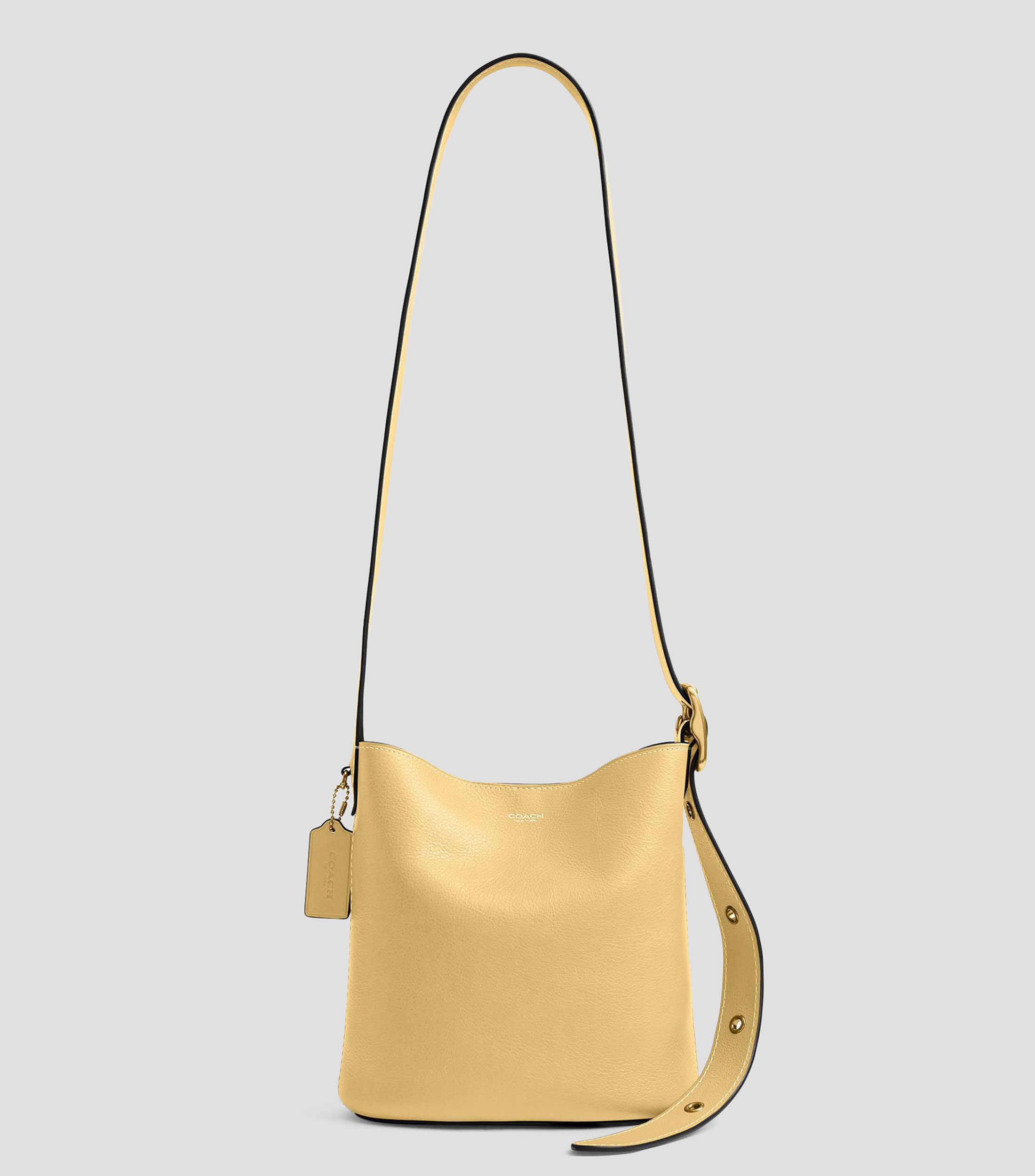 Bolsa Shoulder Amarilla en piel Bucket Bleecker 21 Lisa Mujer
