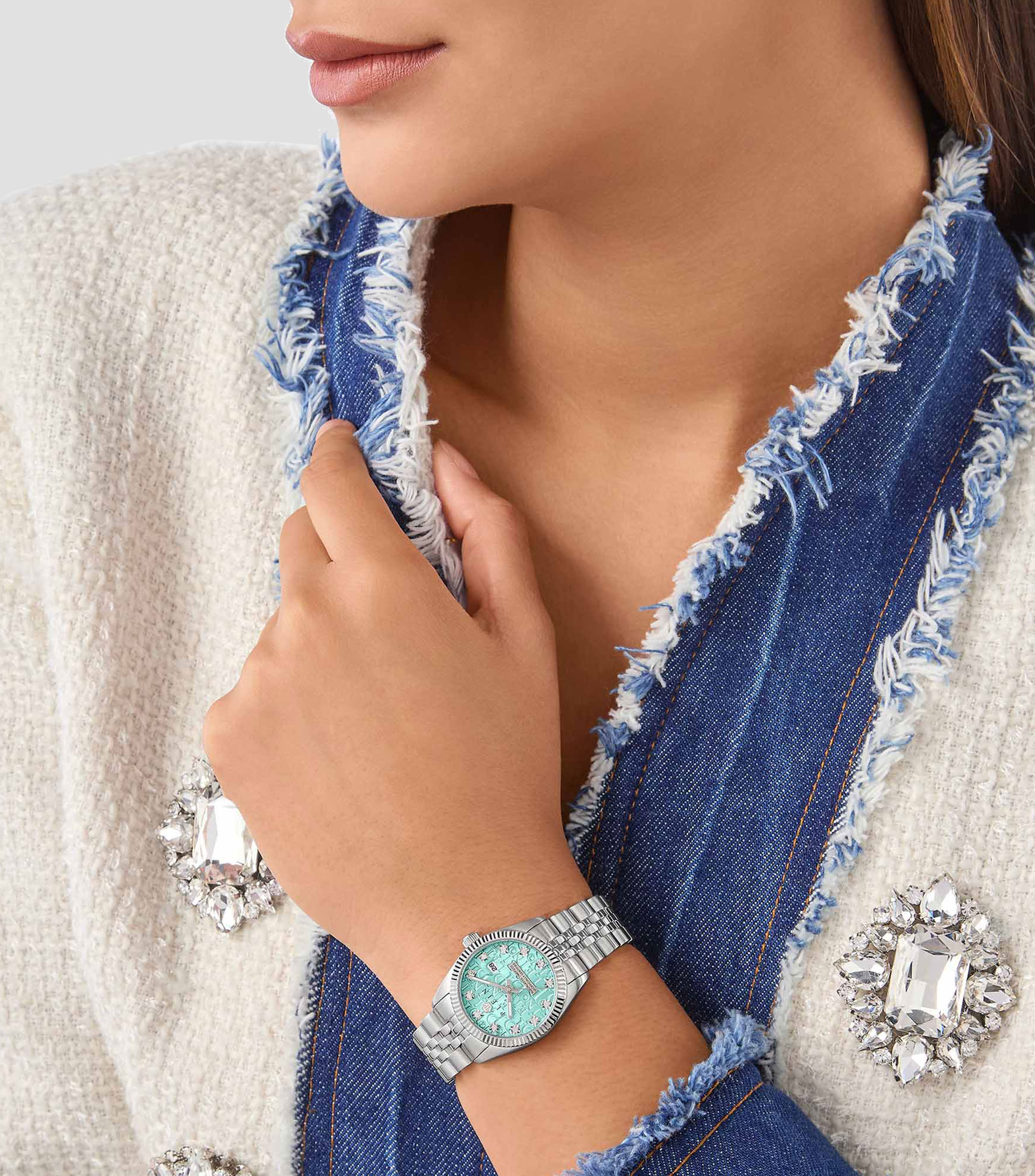 Reloj para Mujer Date Superlative Casual Azul, Plateado