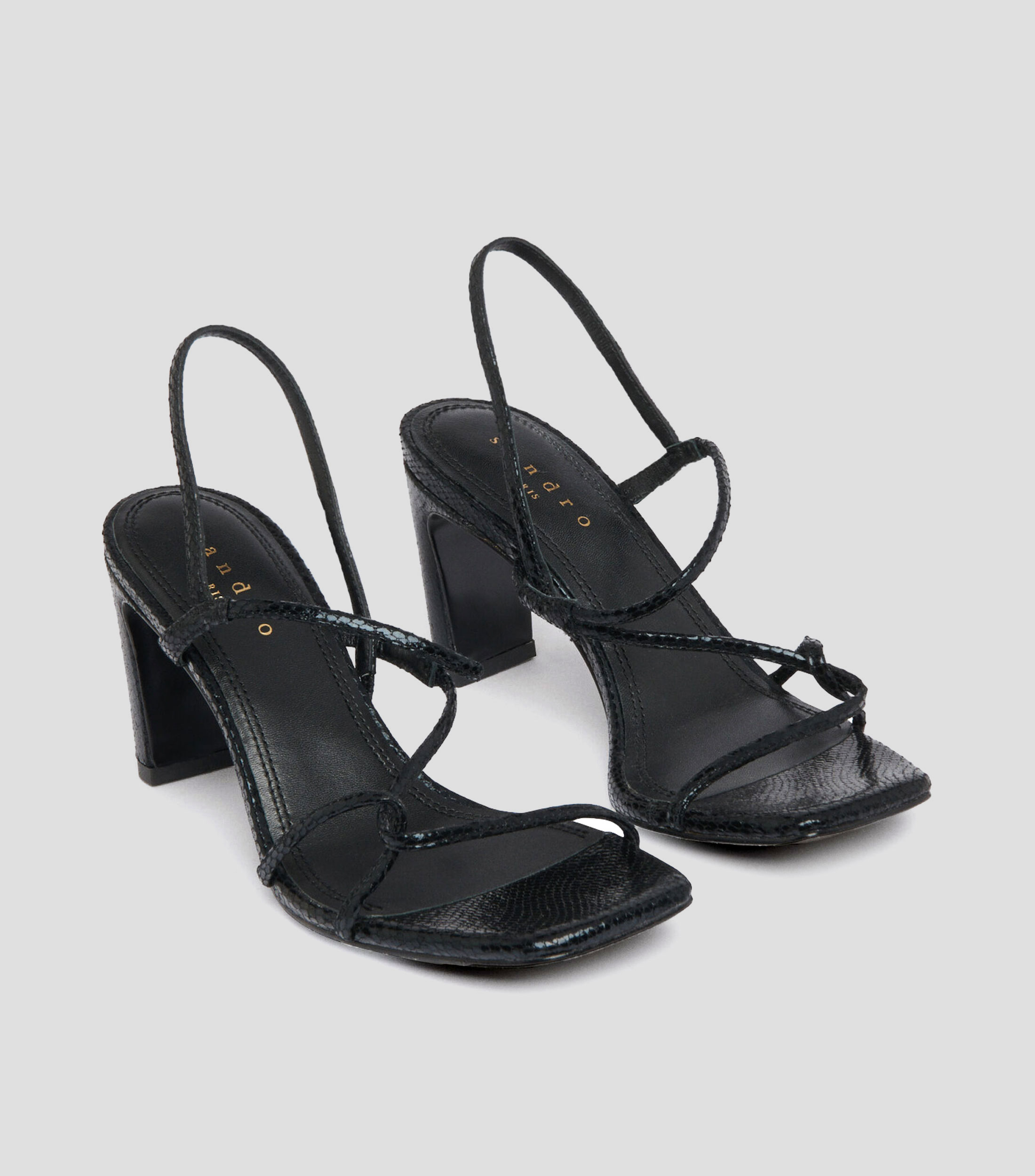 Sandalias con tacón alto cuadrado Mujer