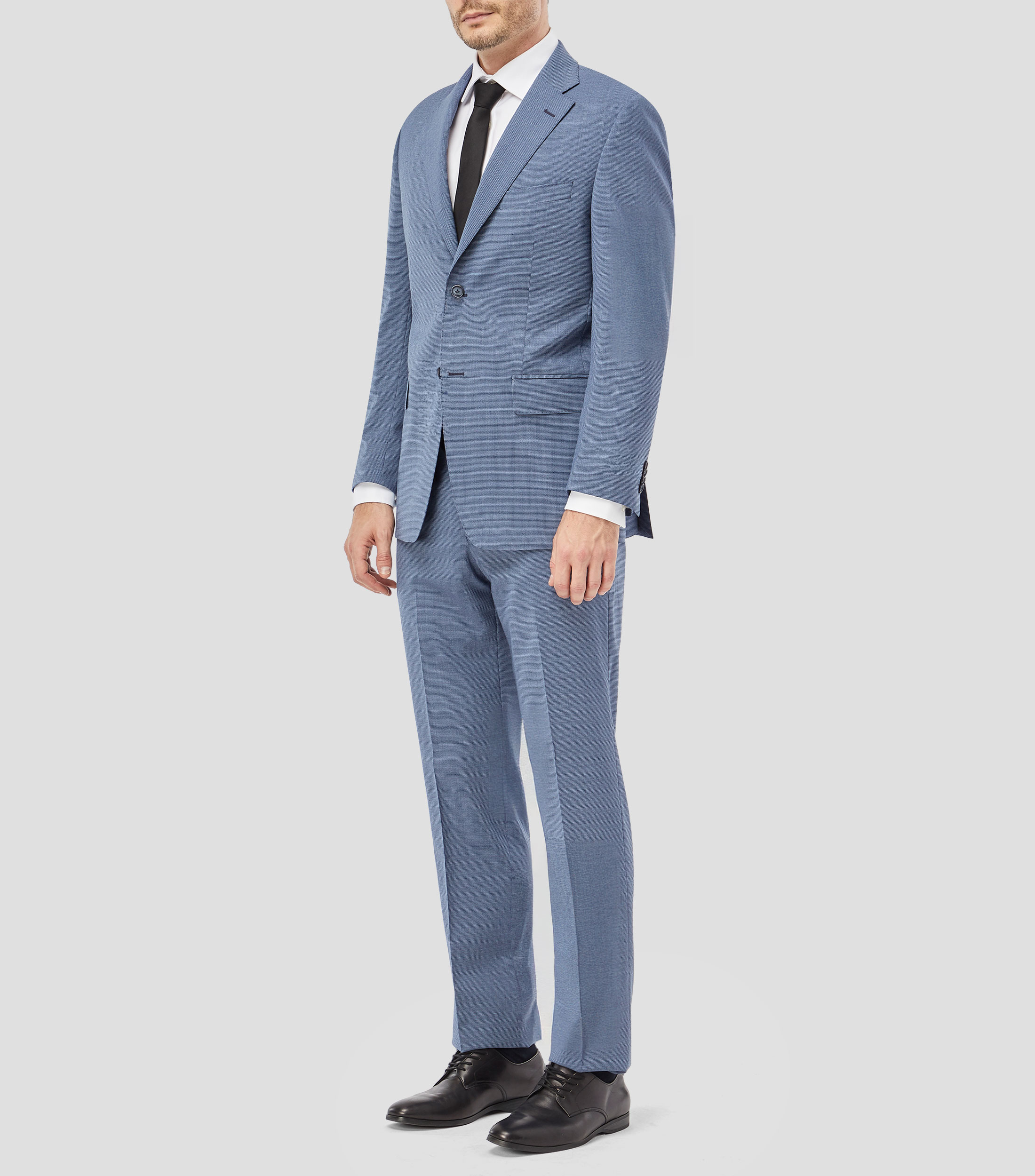 Traje de corte regular con microdiseño Hombre