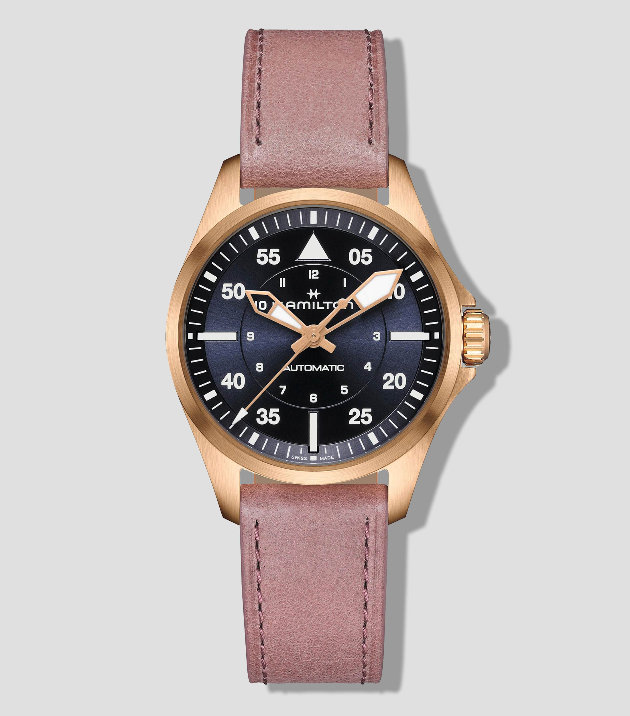 Reloj Unisex casual Khaki Aviation dorado, cafe