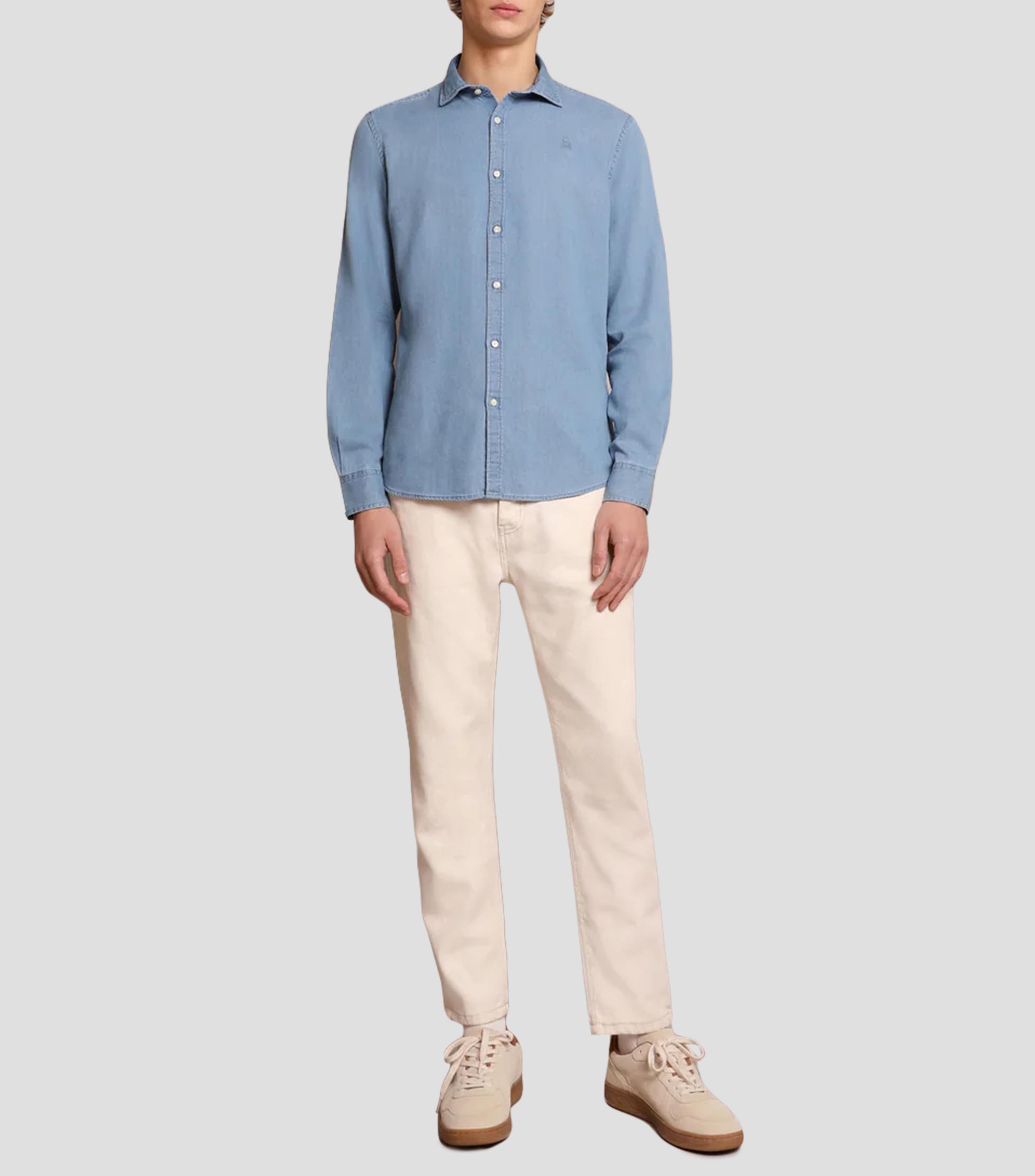 Camisa de mezclilla manga larga Hombre