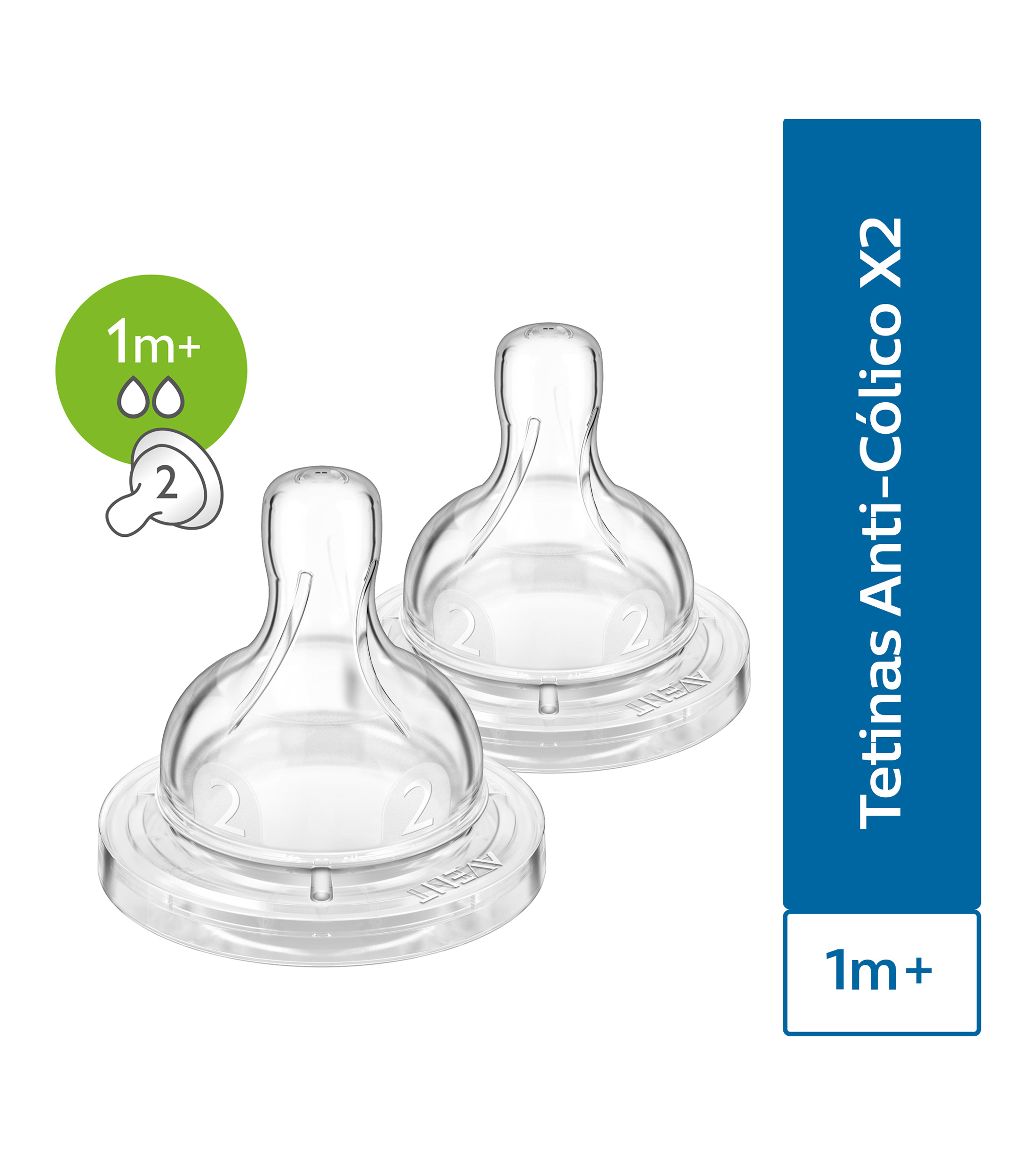 Set 2 Tetinas para Fluido Lento 2 Hoyos