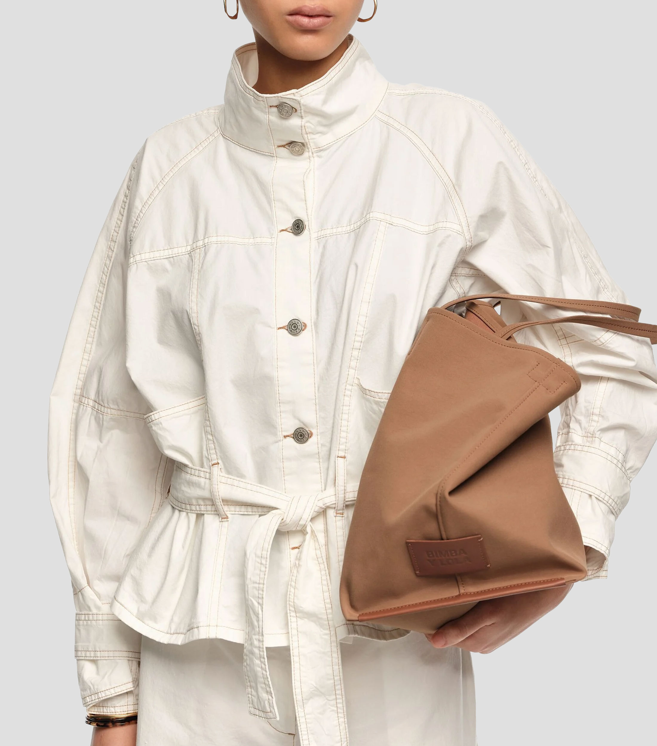 Bolsa tote grande gabardina Mujer
