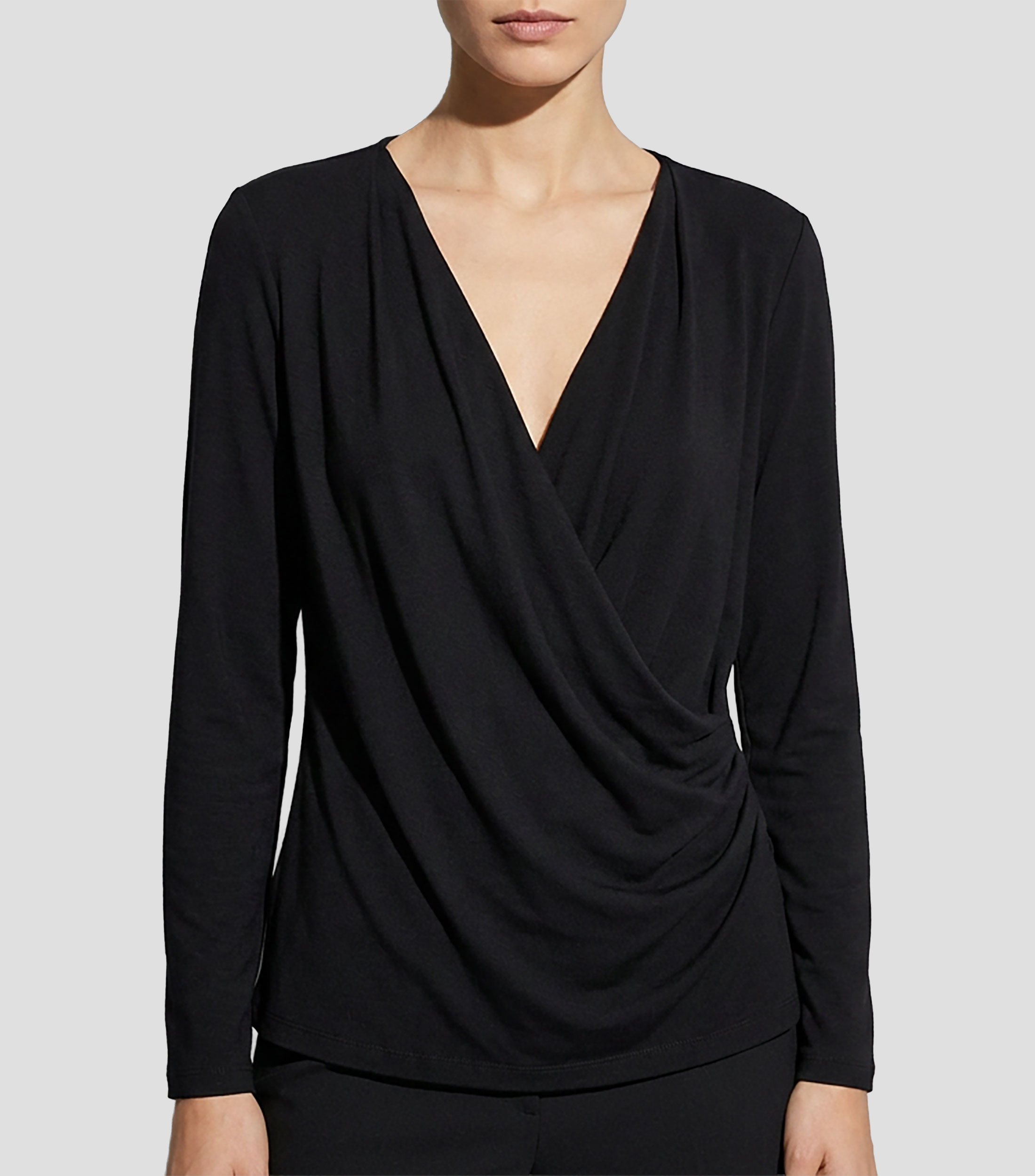 Blusa lisa manga larga Mujer