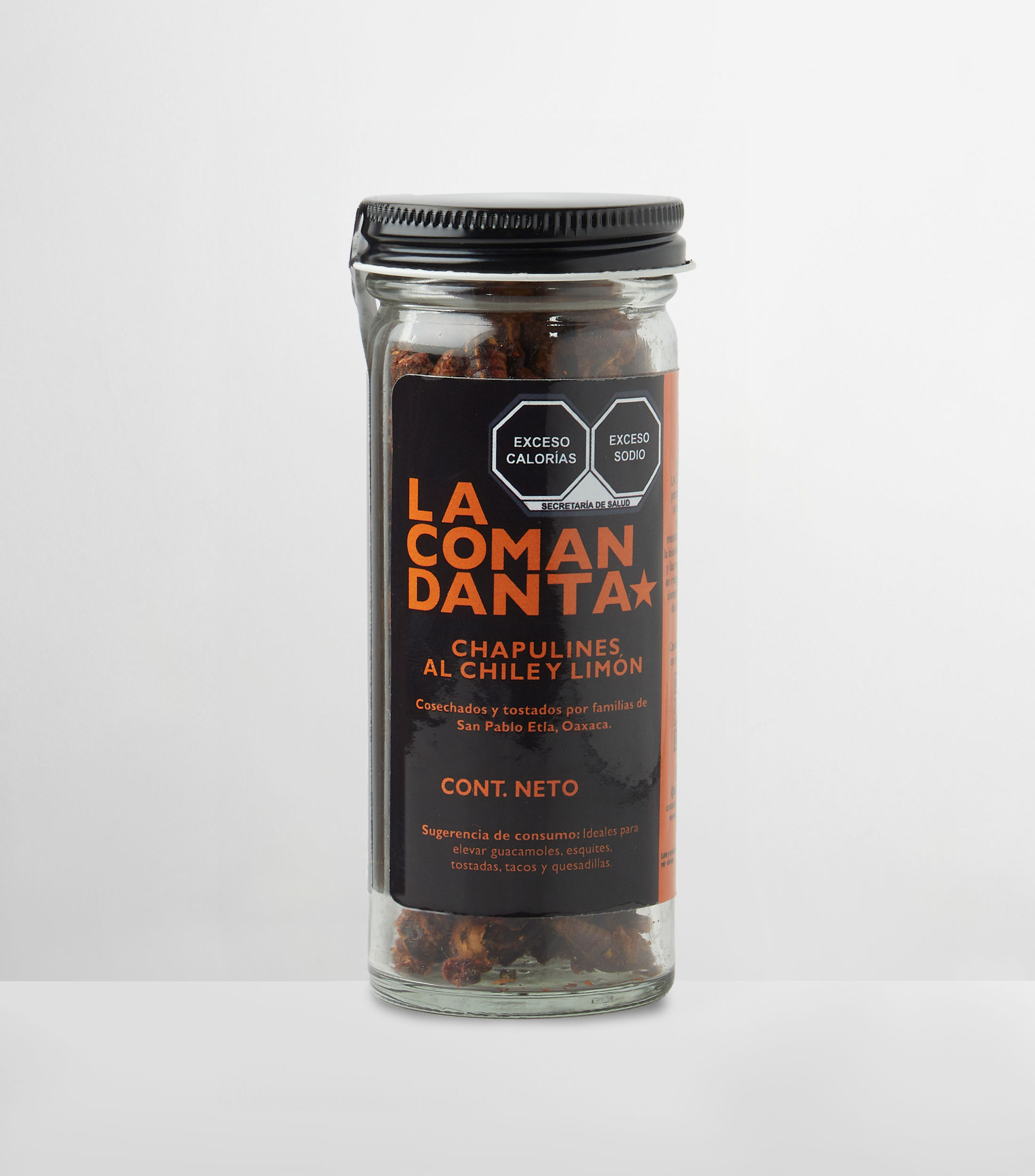 Chapulines al chile y limón, 20 g