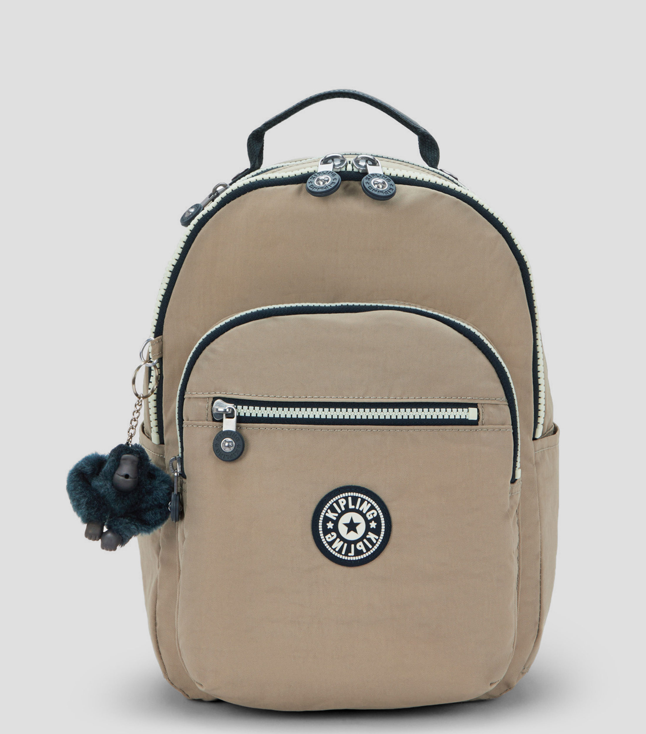 Mochila escolar lisa con logotipo Unisex