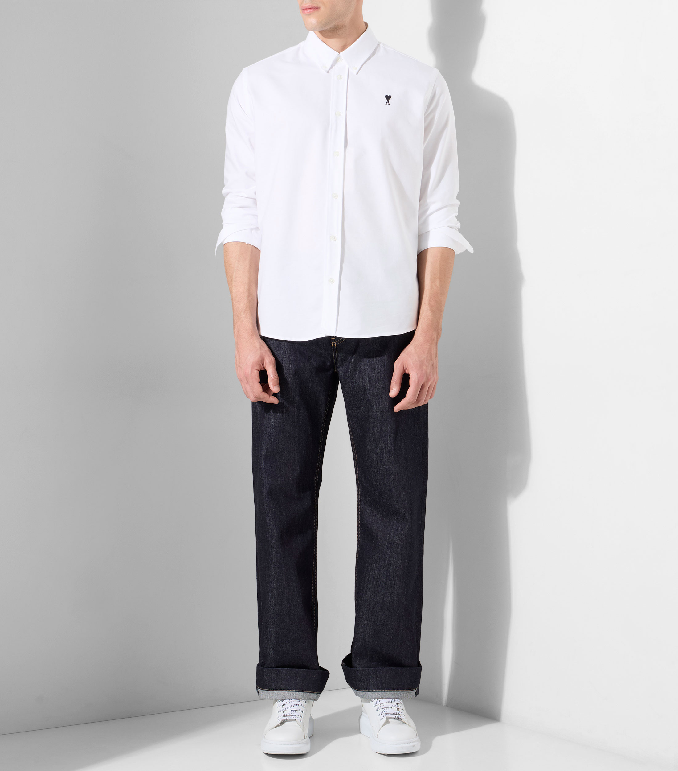 Camisa lisa manga larga Hombre
