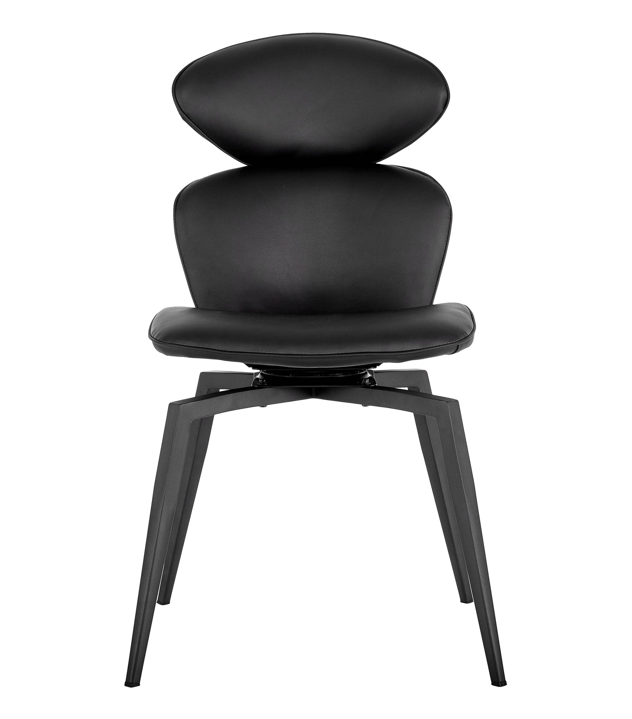 Silla Giratoria para Comedor Antler en PU y acero, color negro