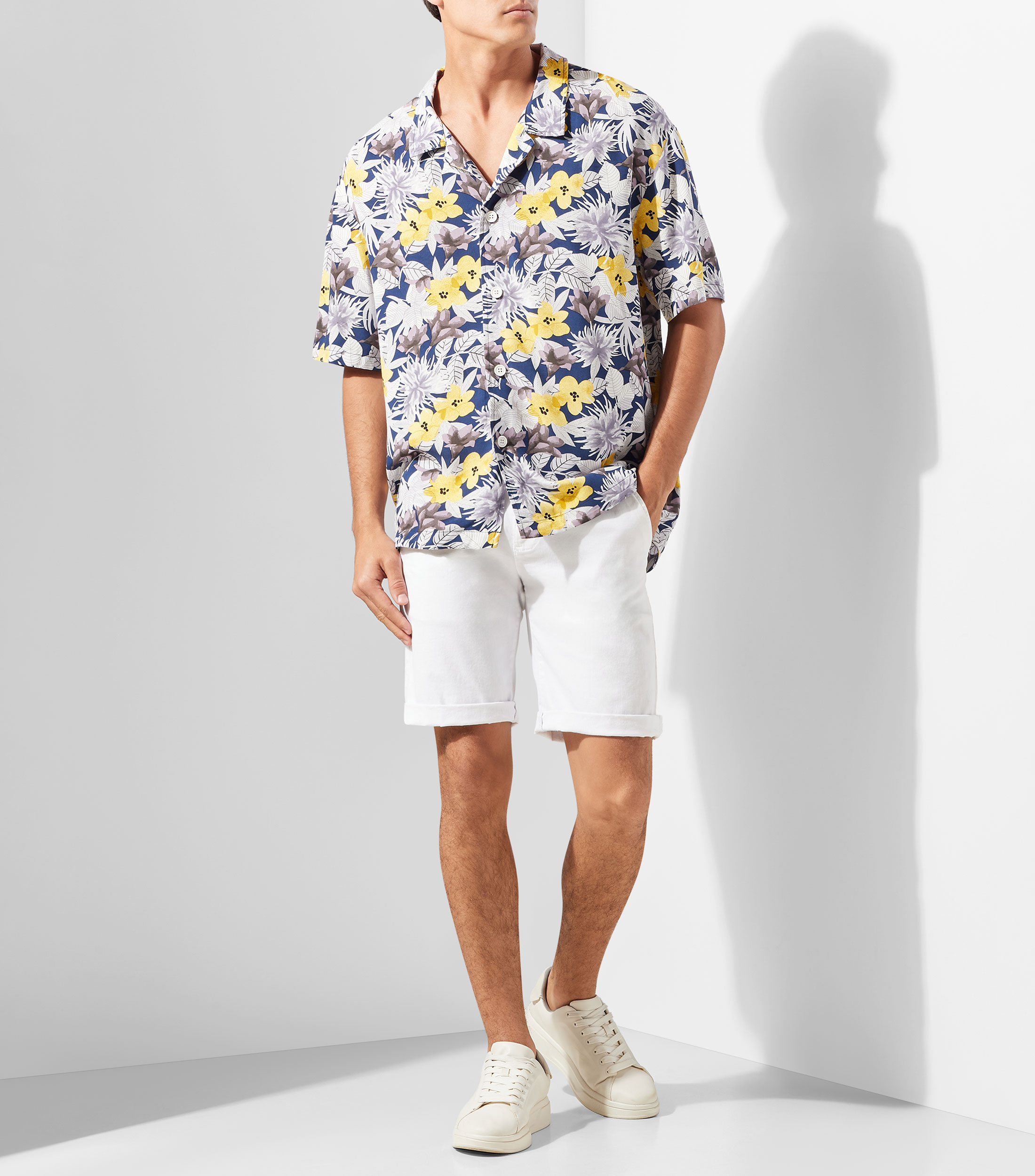 Camisa Hawaiana estampada manga corta Hombre