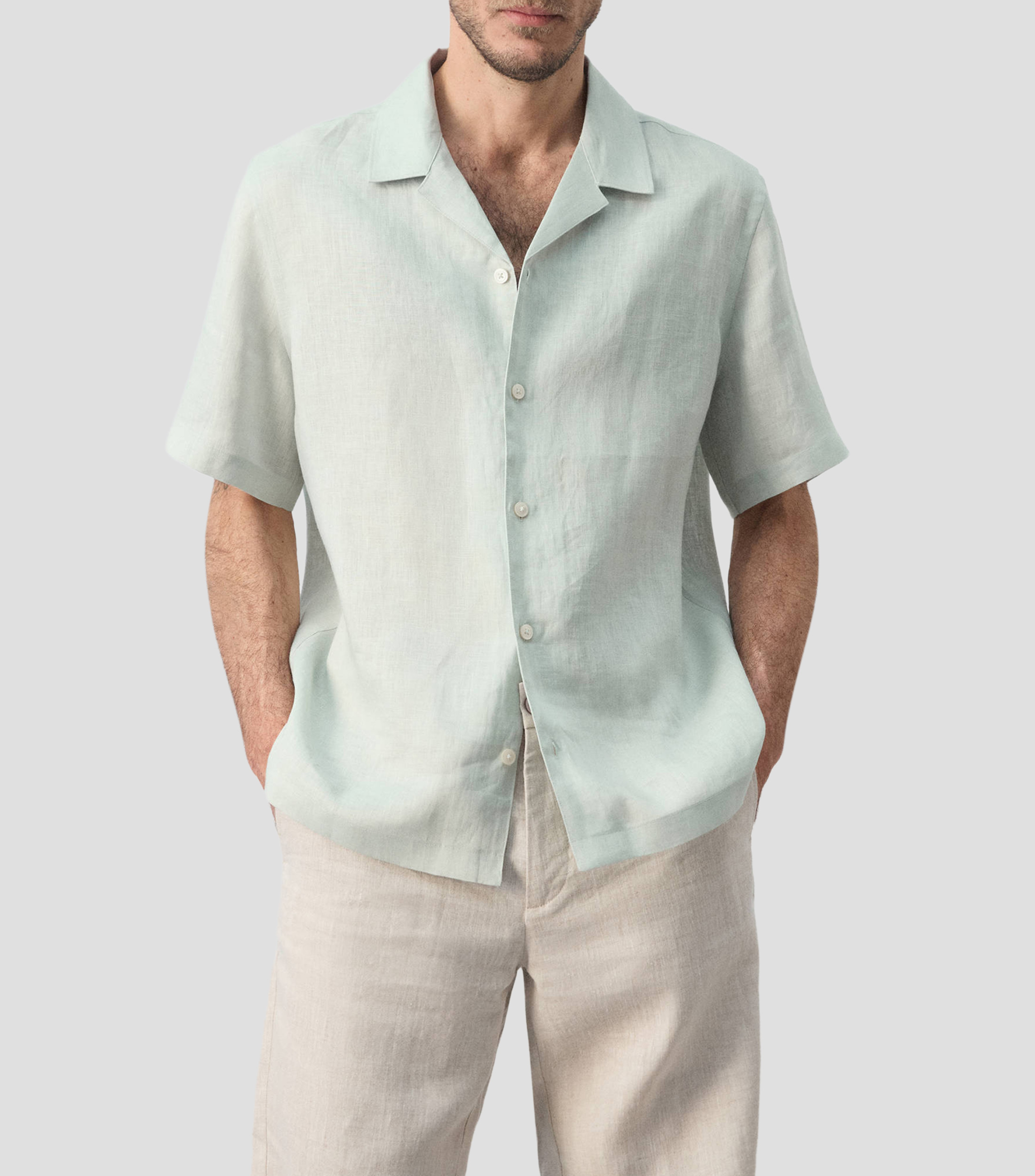 Camisa manga corta liso Hombre