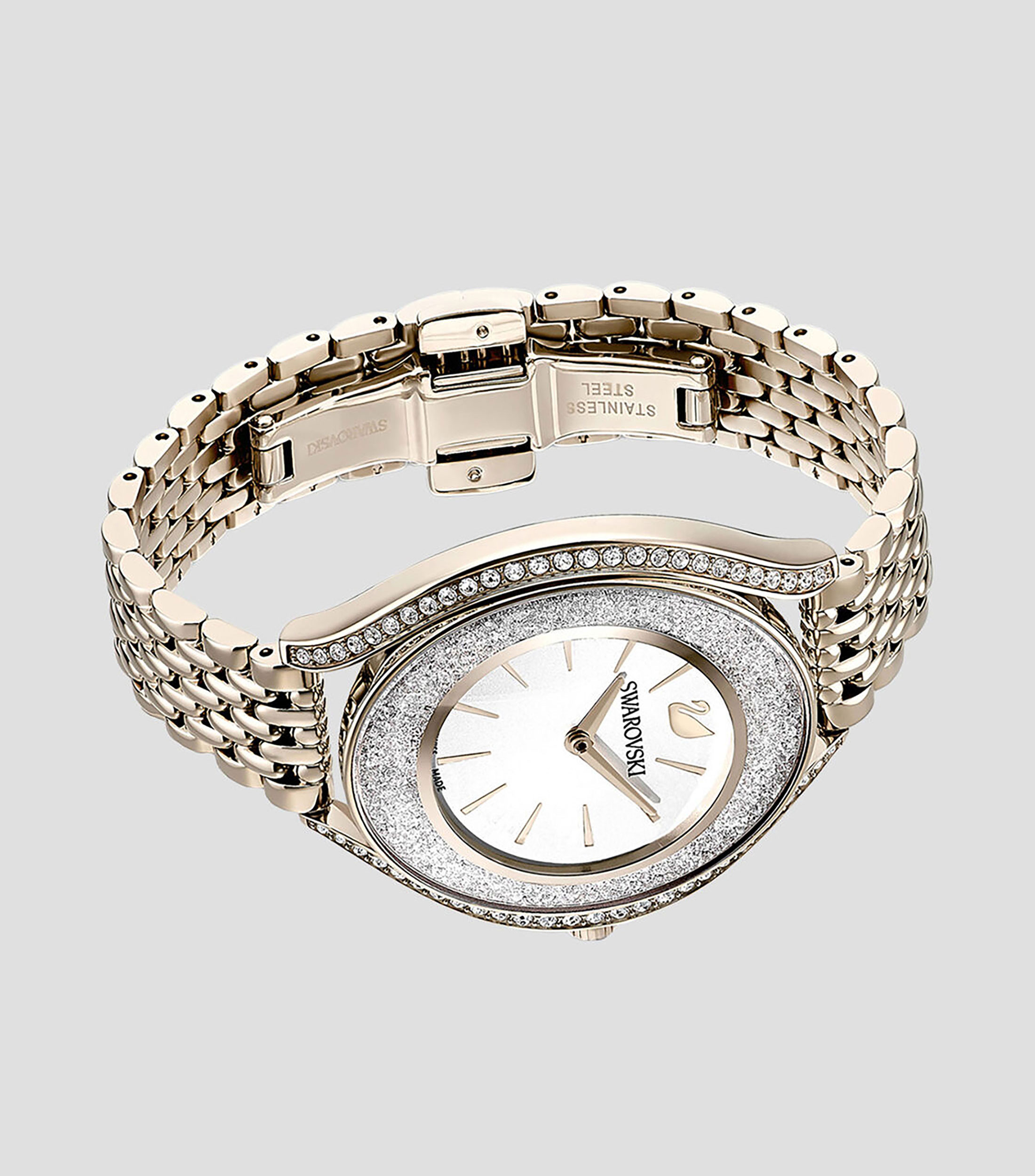 Reloj para mujer Crystalline Aura casual, dorado champagne