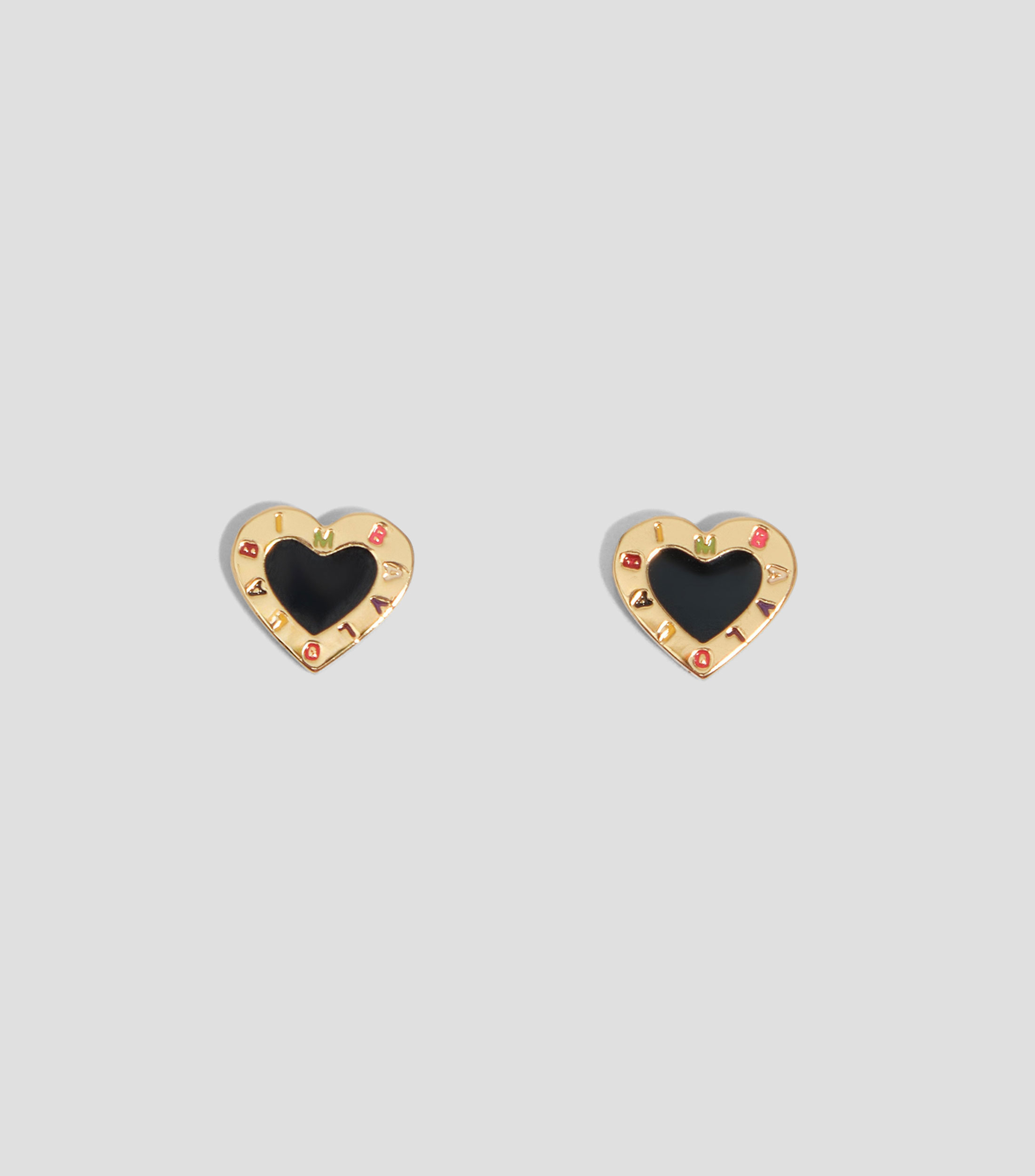 Pendientes logo corazón negro Mujer