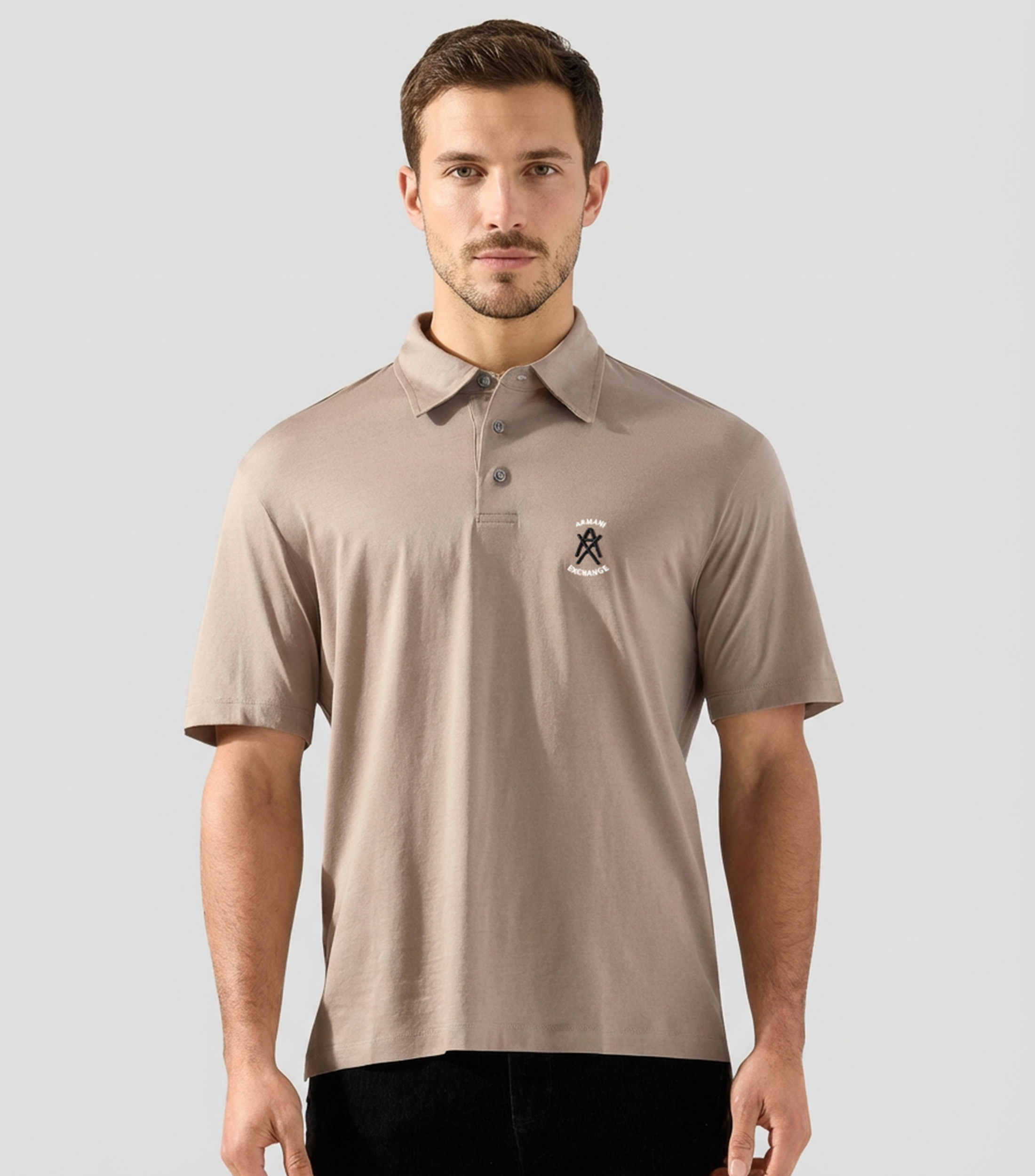 Playera tipo polo manga corta lisa Hombre