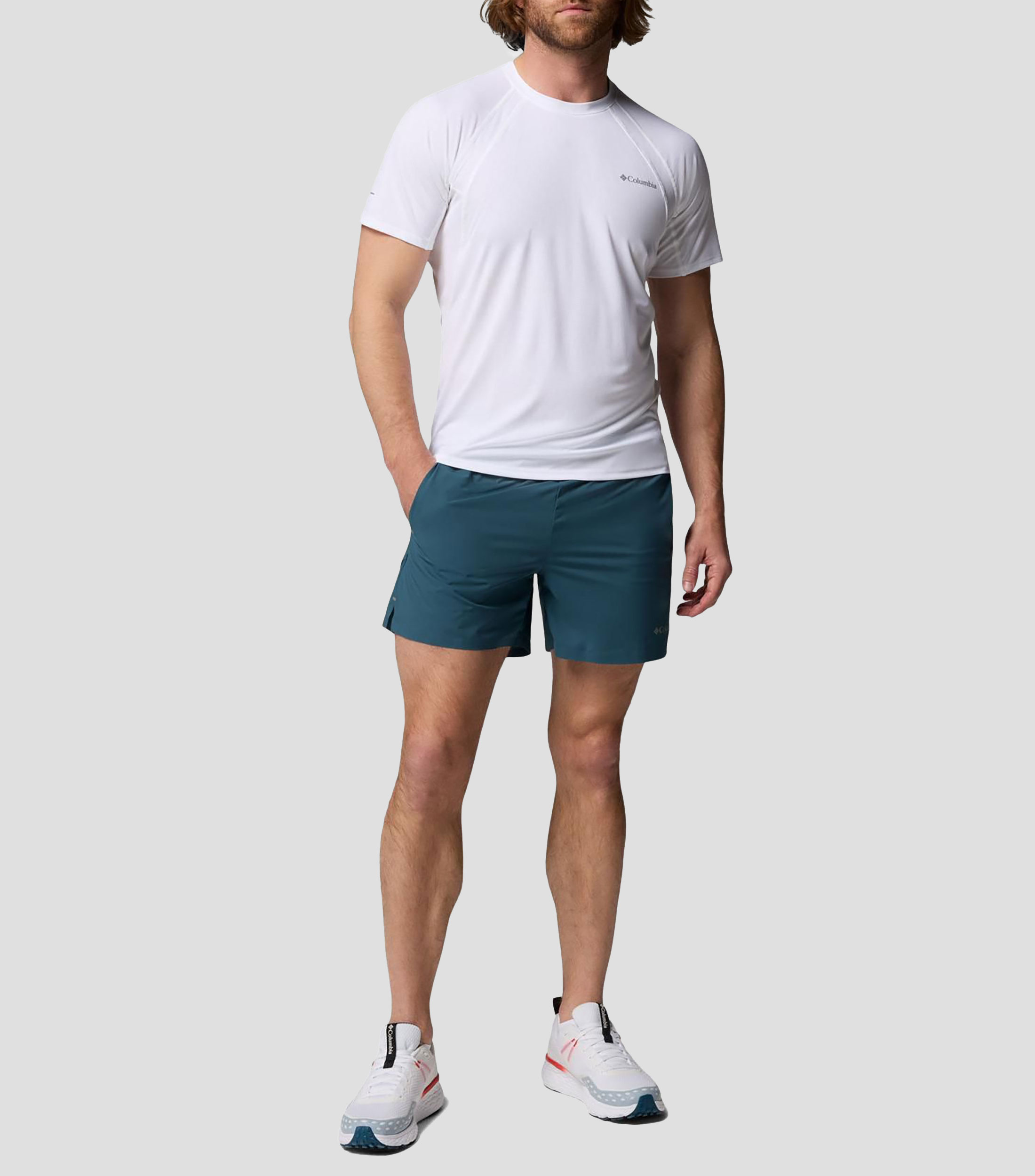 Playera para senderismo cuello redondo manga corta Stealth Spring lisa Hombre