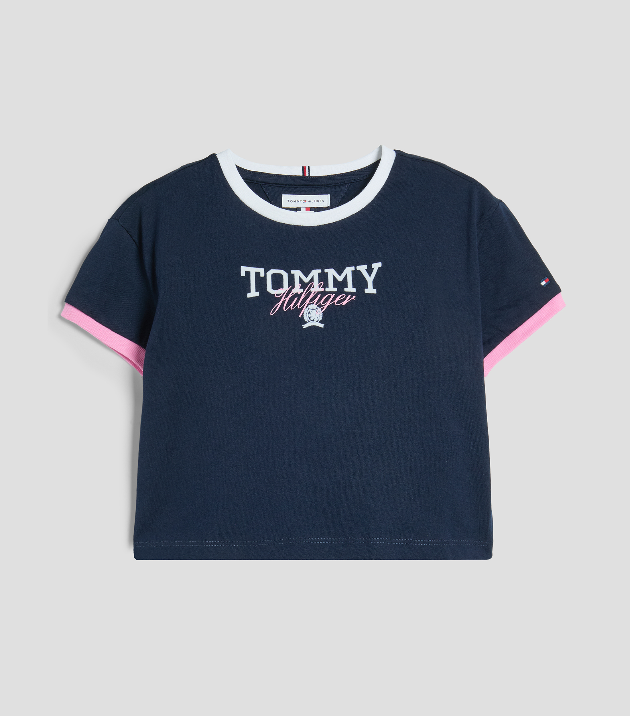 Playera cuello redondo manga corta con estampado Niña