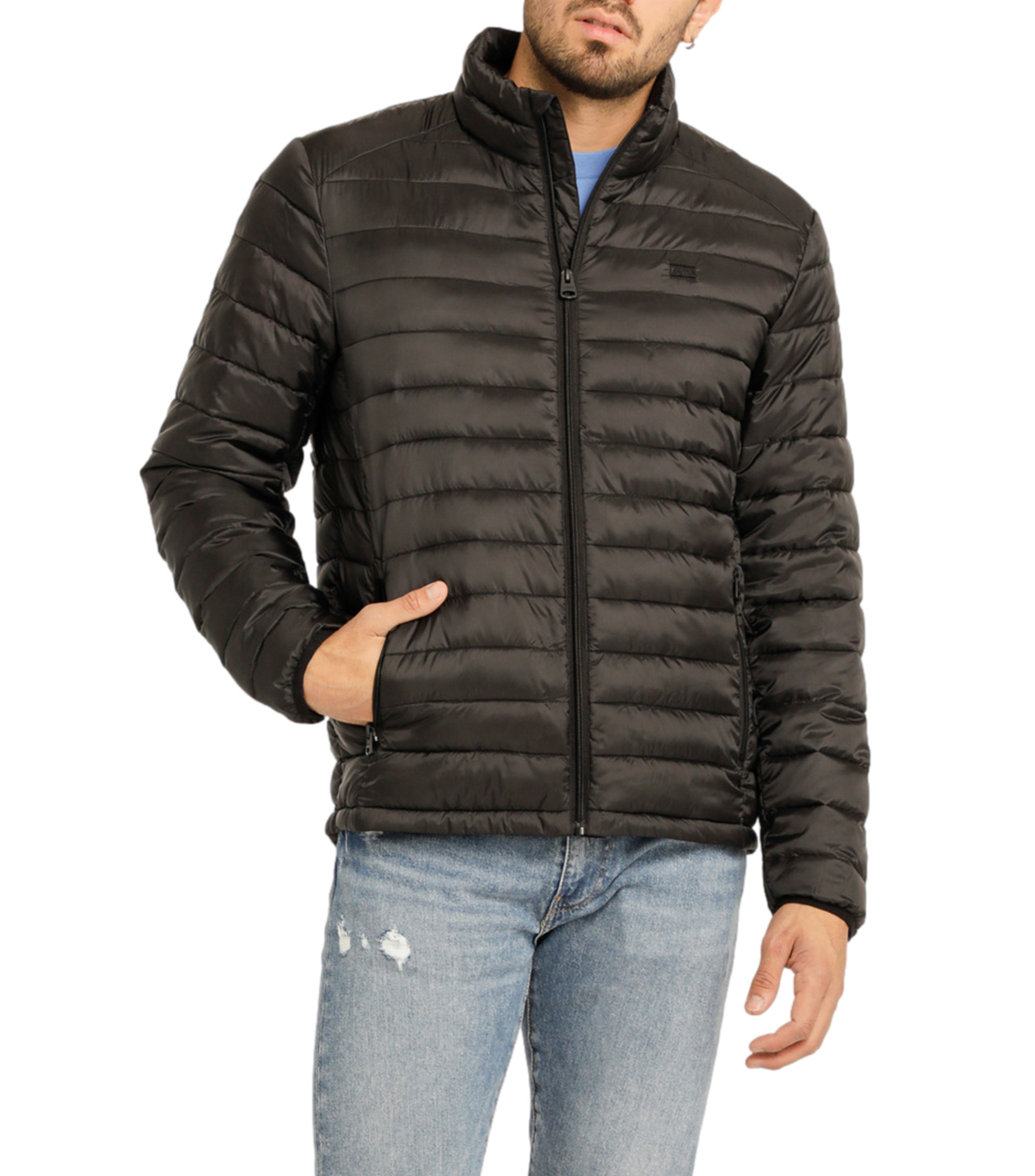 Chamarra negra best sale levis hombre