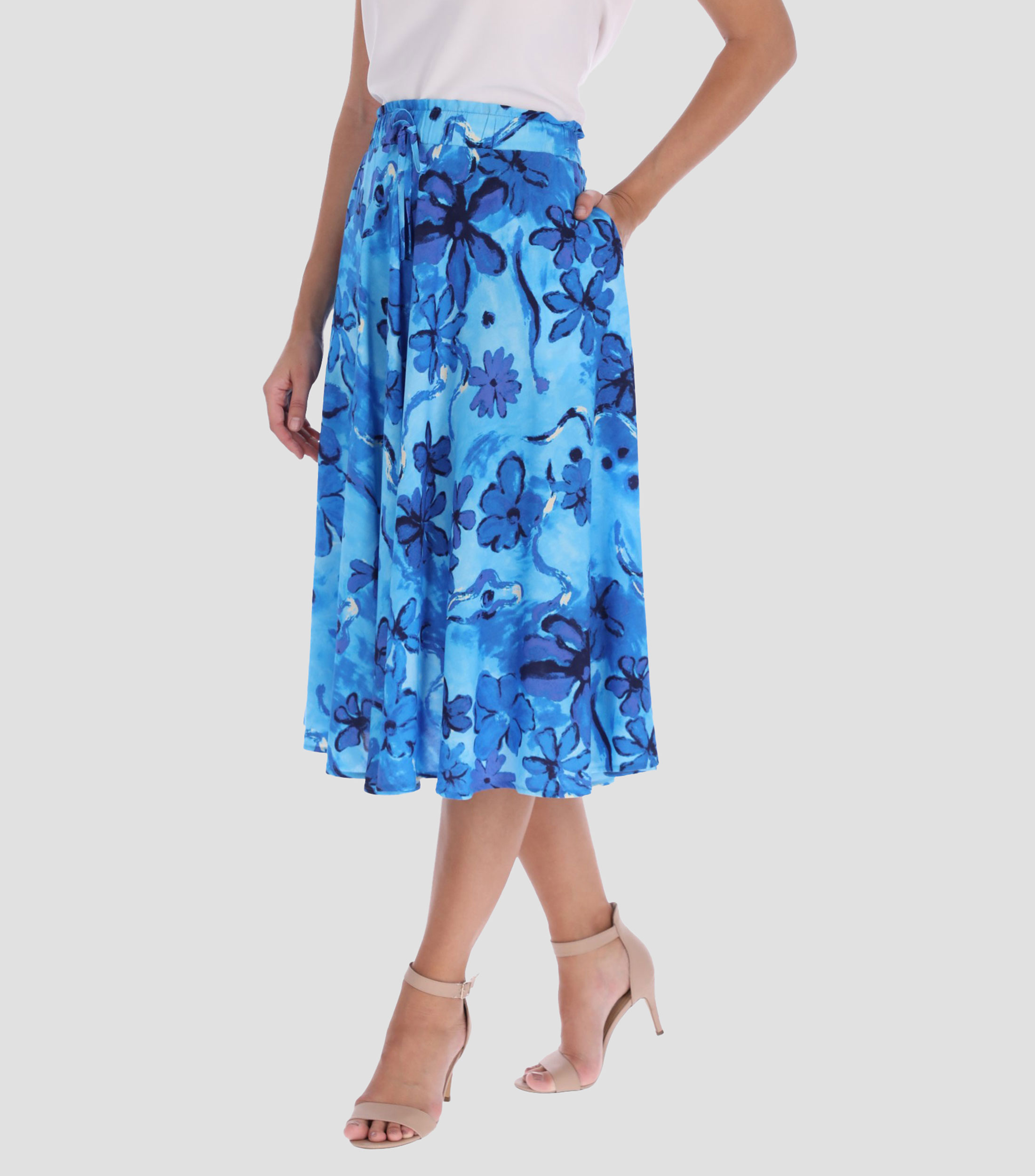 Falda Midi de corte A floral Mujer