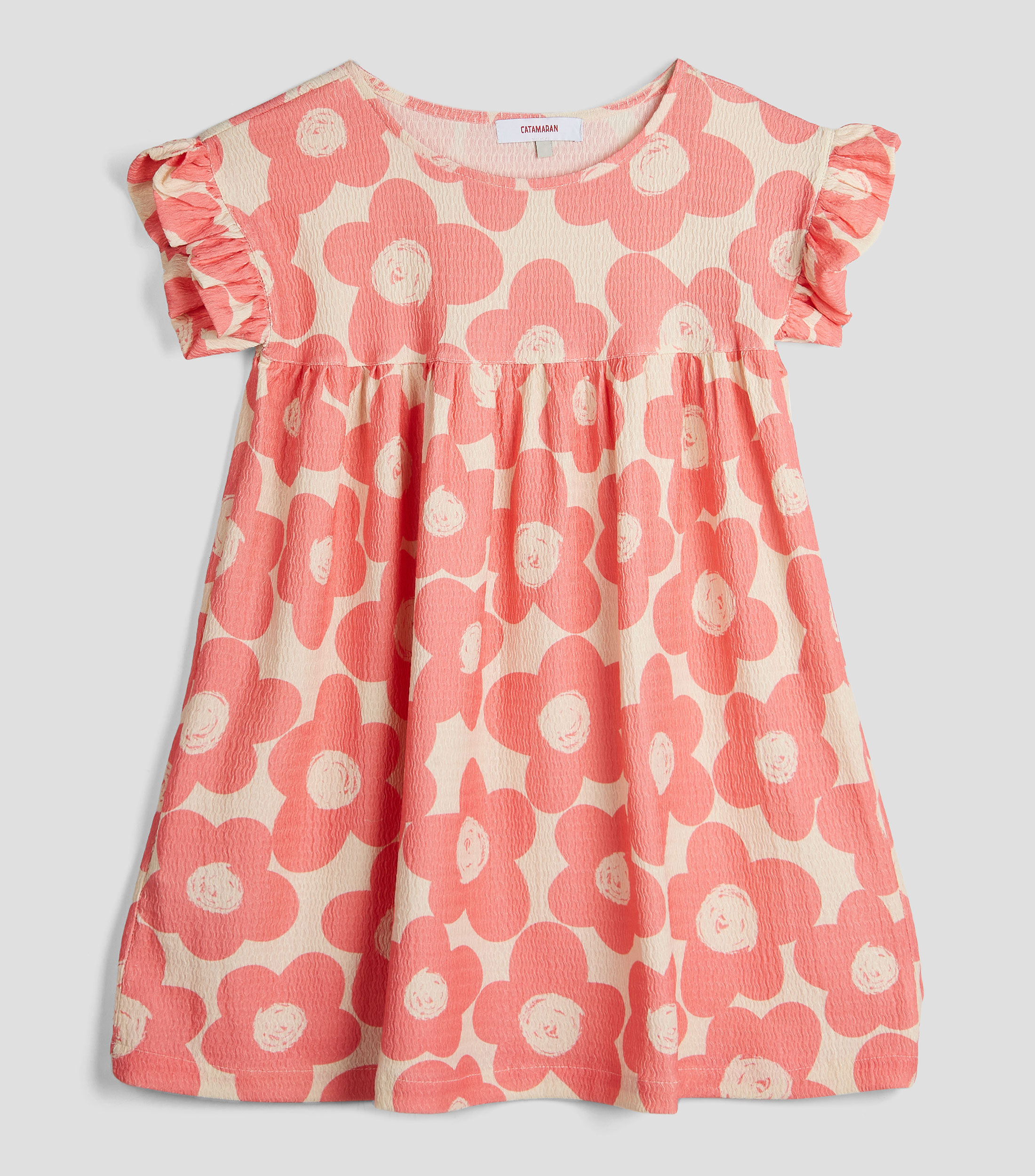 Vestido estampado floral manga corta Niña