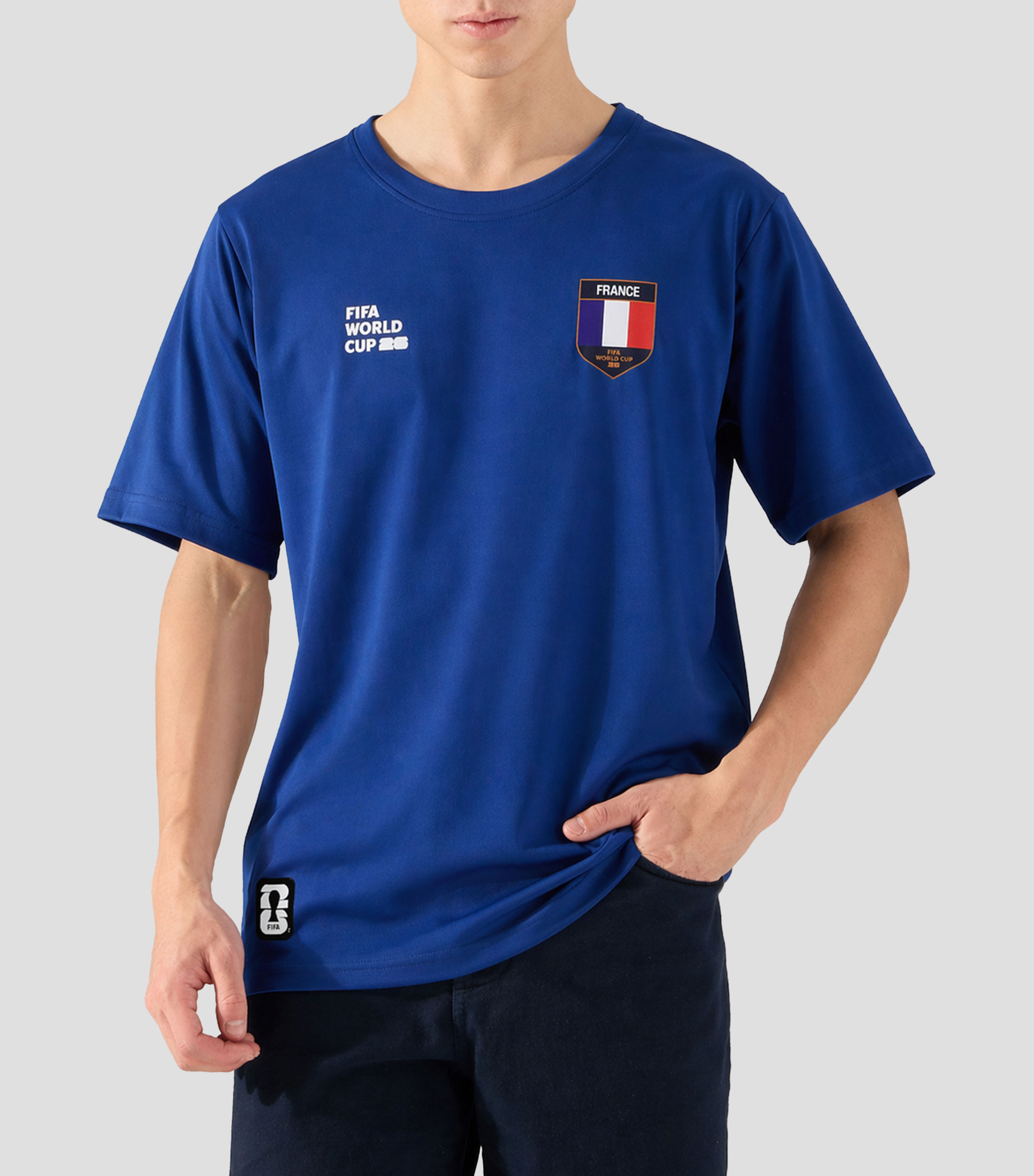 Playera Francia cuello redondo manga corta lisa Hombre