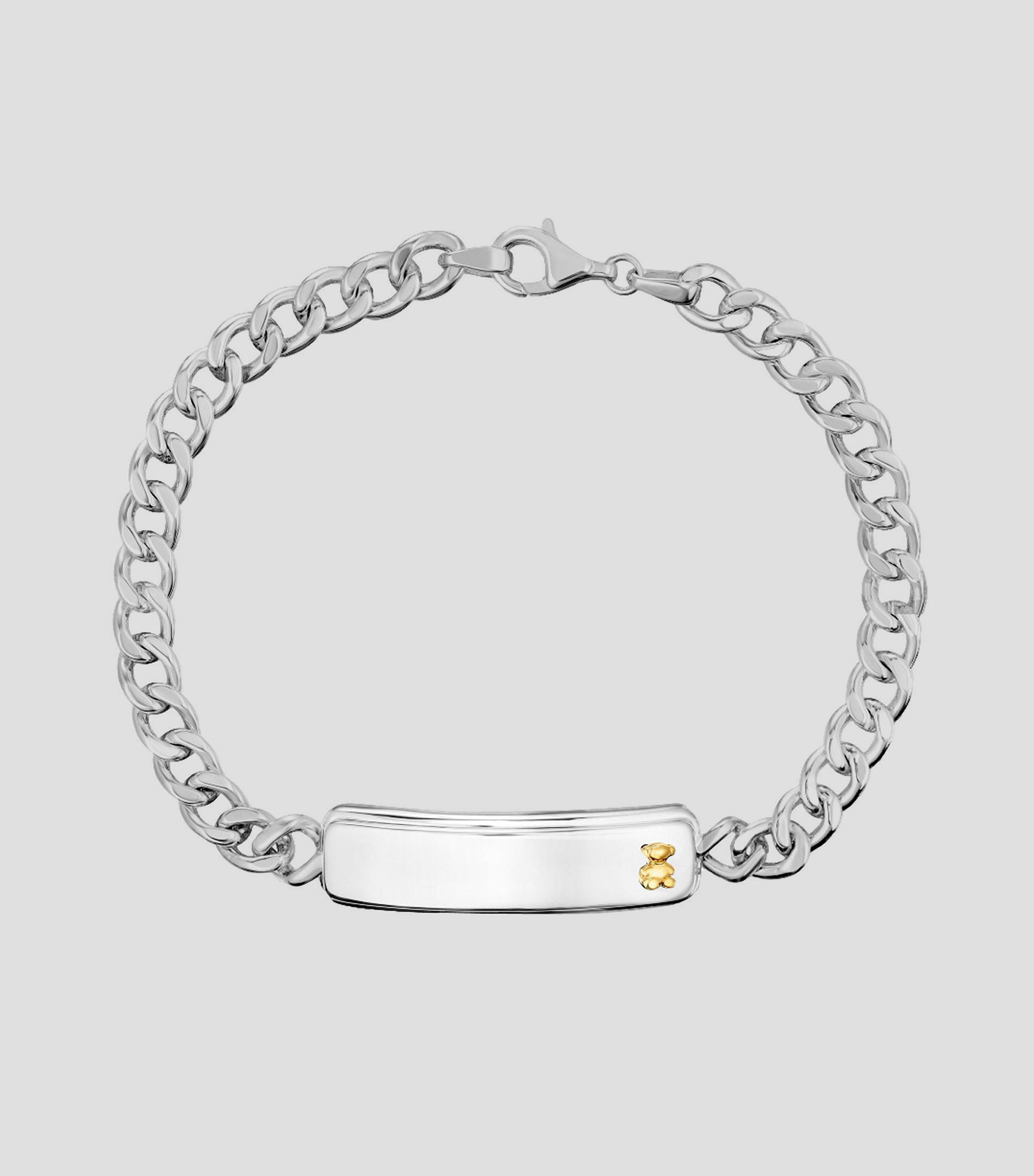 Pulsera en plata de primera ley con oso Hombre