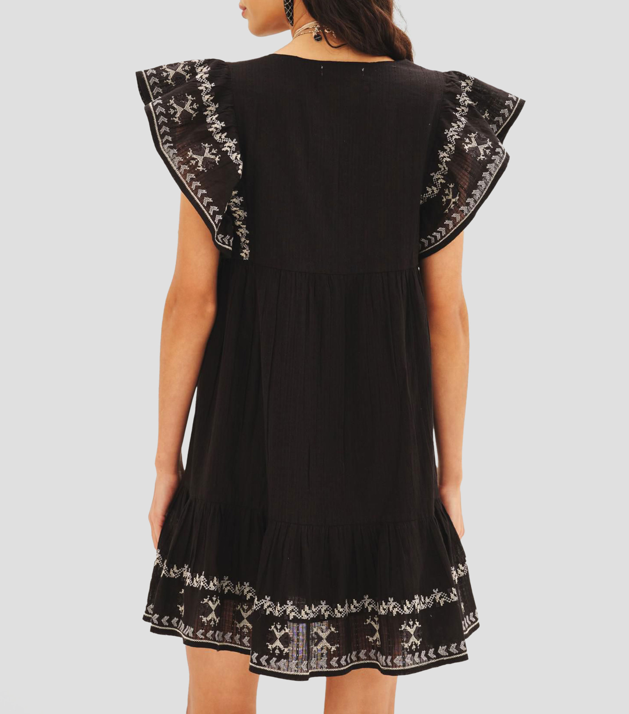 Vestido corto liso Mujer