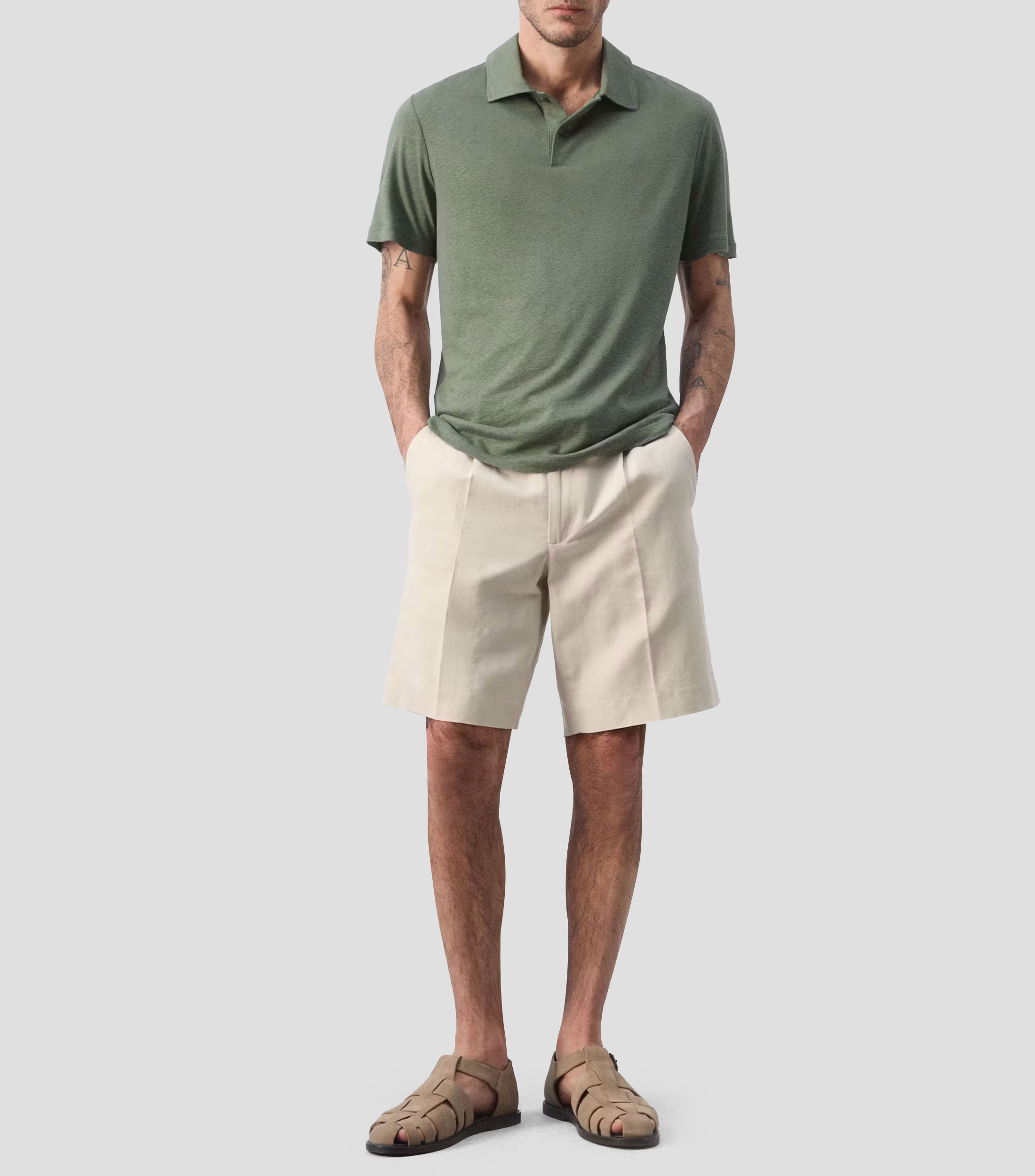 Playera tipo polo manga corta lisa Hombre
