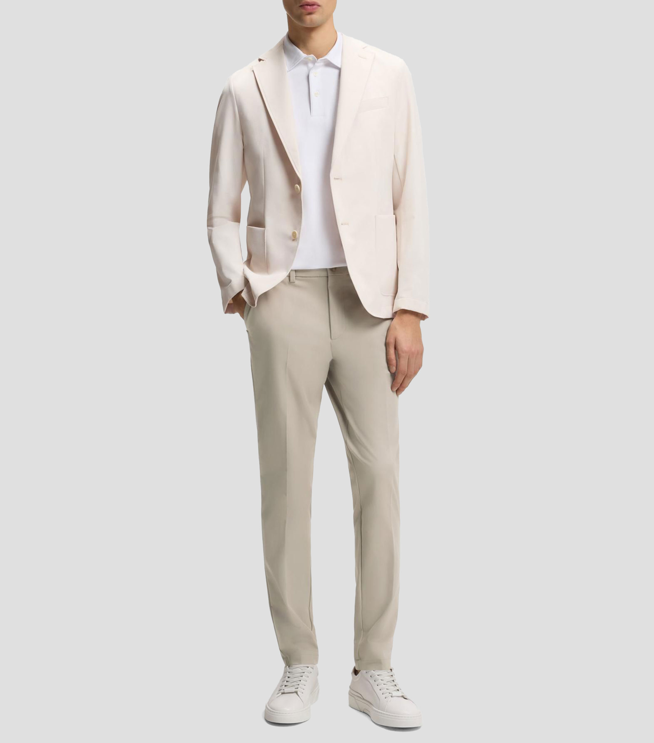 Pantalón slim de sarga de algodón Hombre