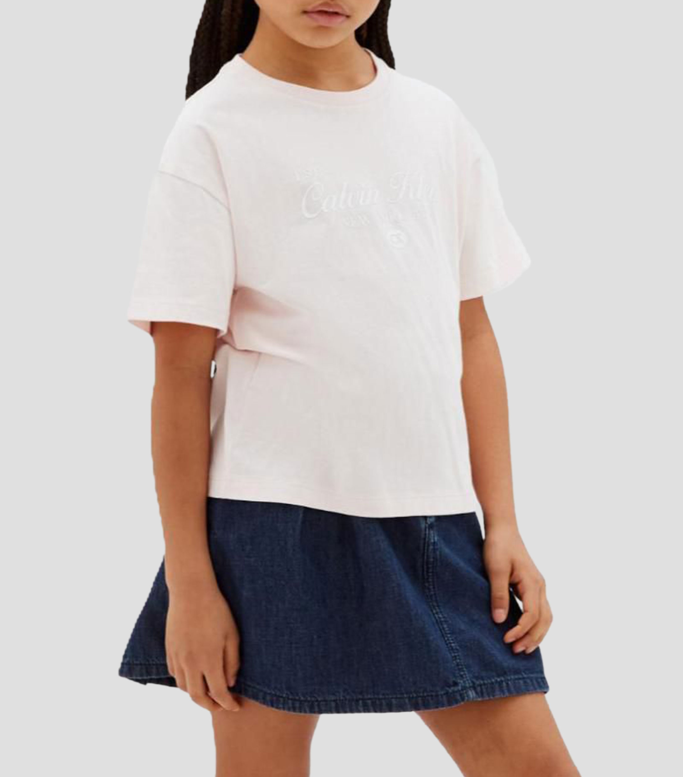 Playera cuello redondo manga corta estampada Niña