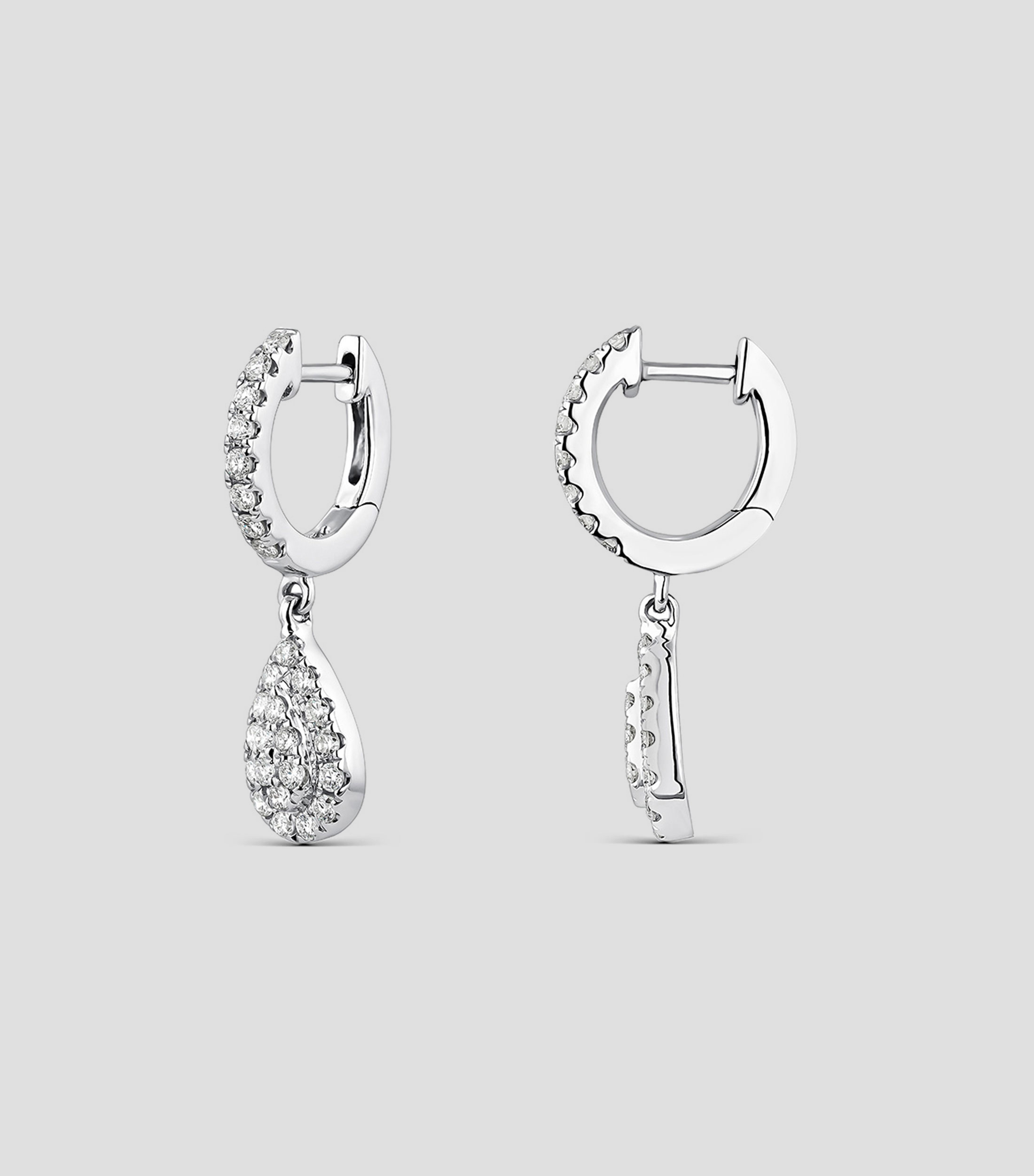 Pendientes en oro blanco de 18 kilates con diamantes Grace Mujer