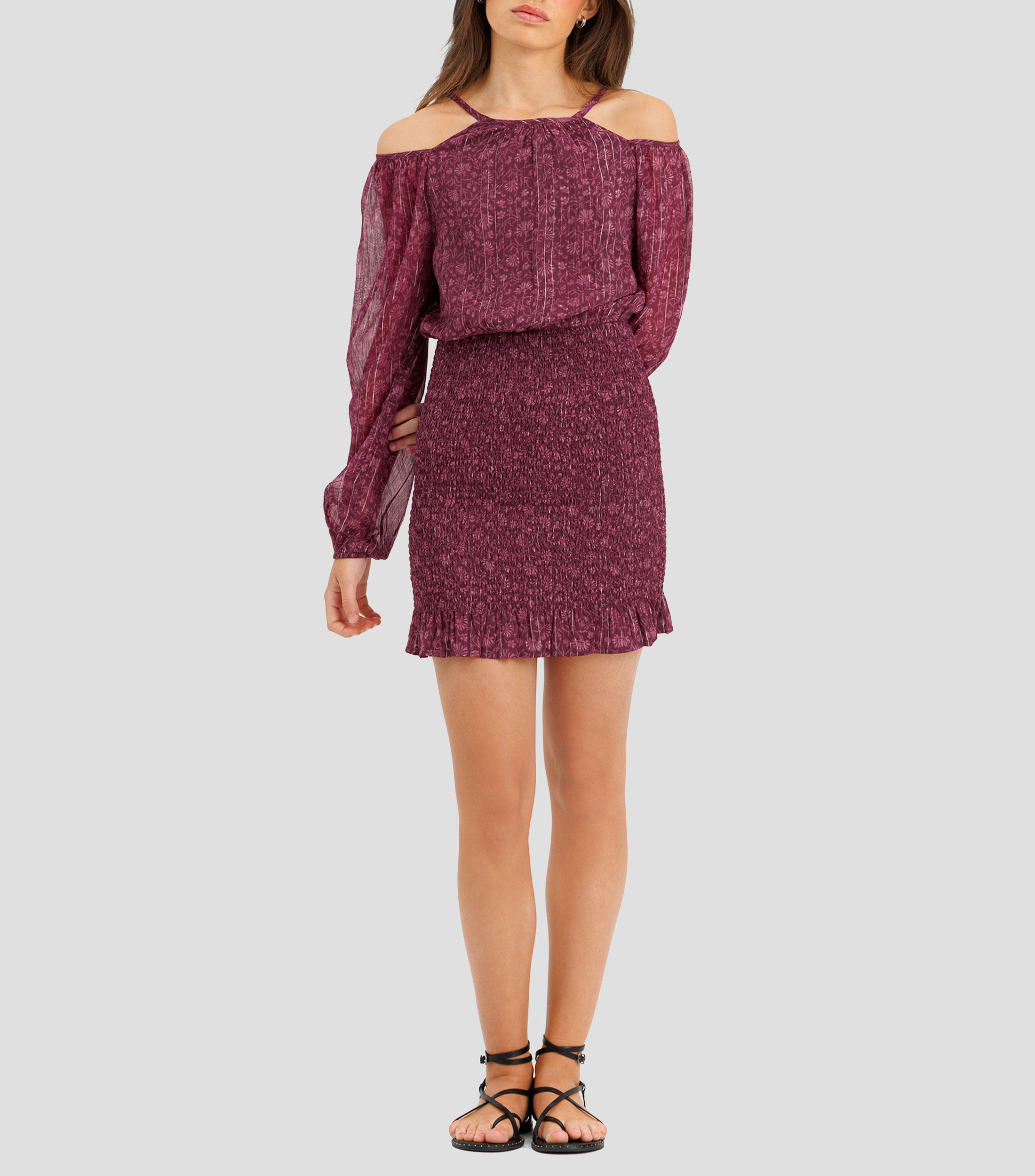 Vestido corto manga larga fantasía Mujer
