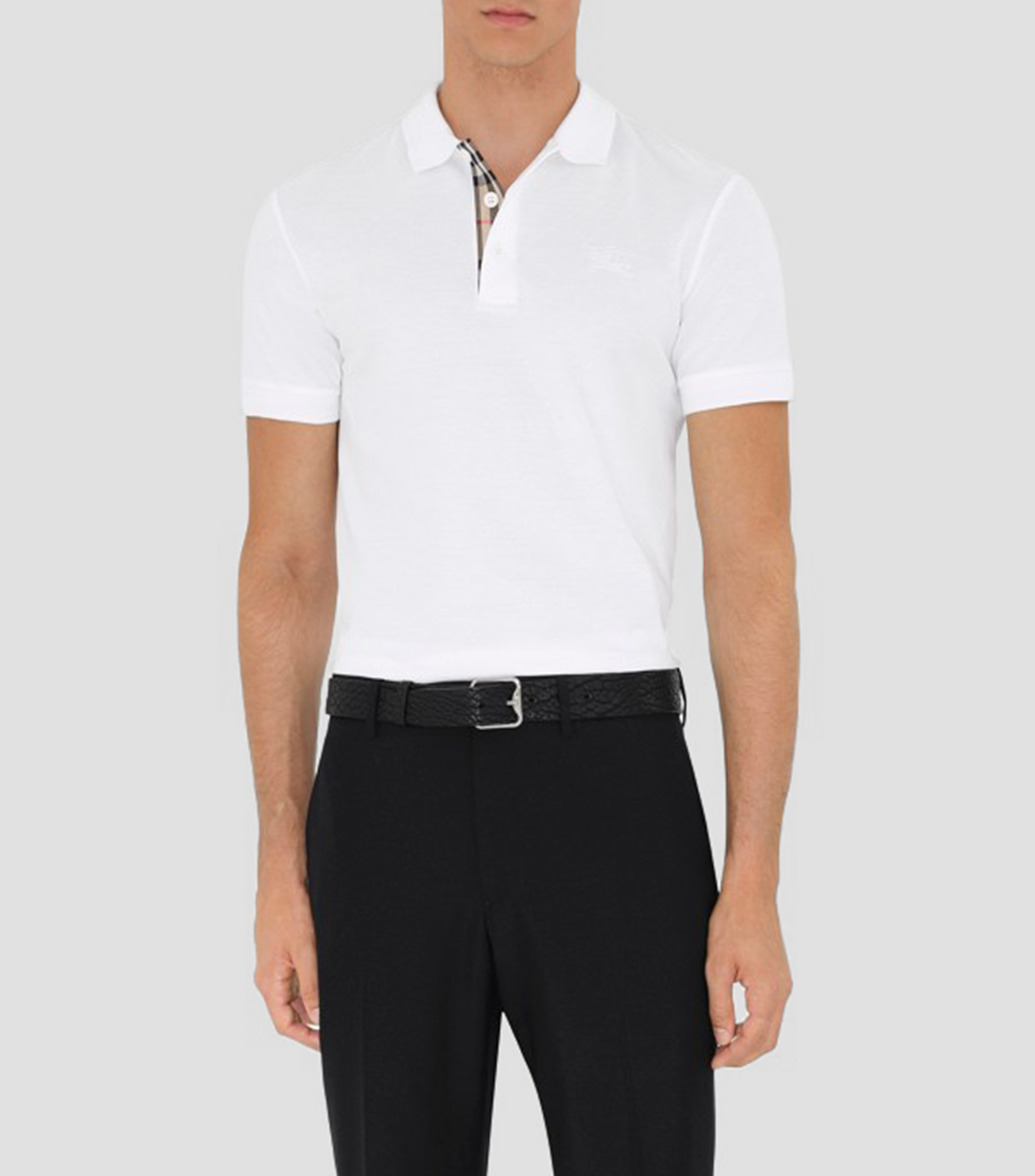 Playera tipo polo manga corta lisa Hombre