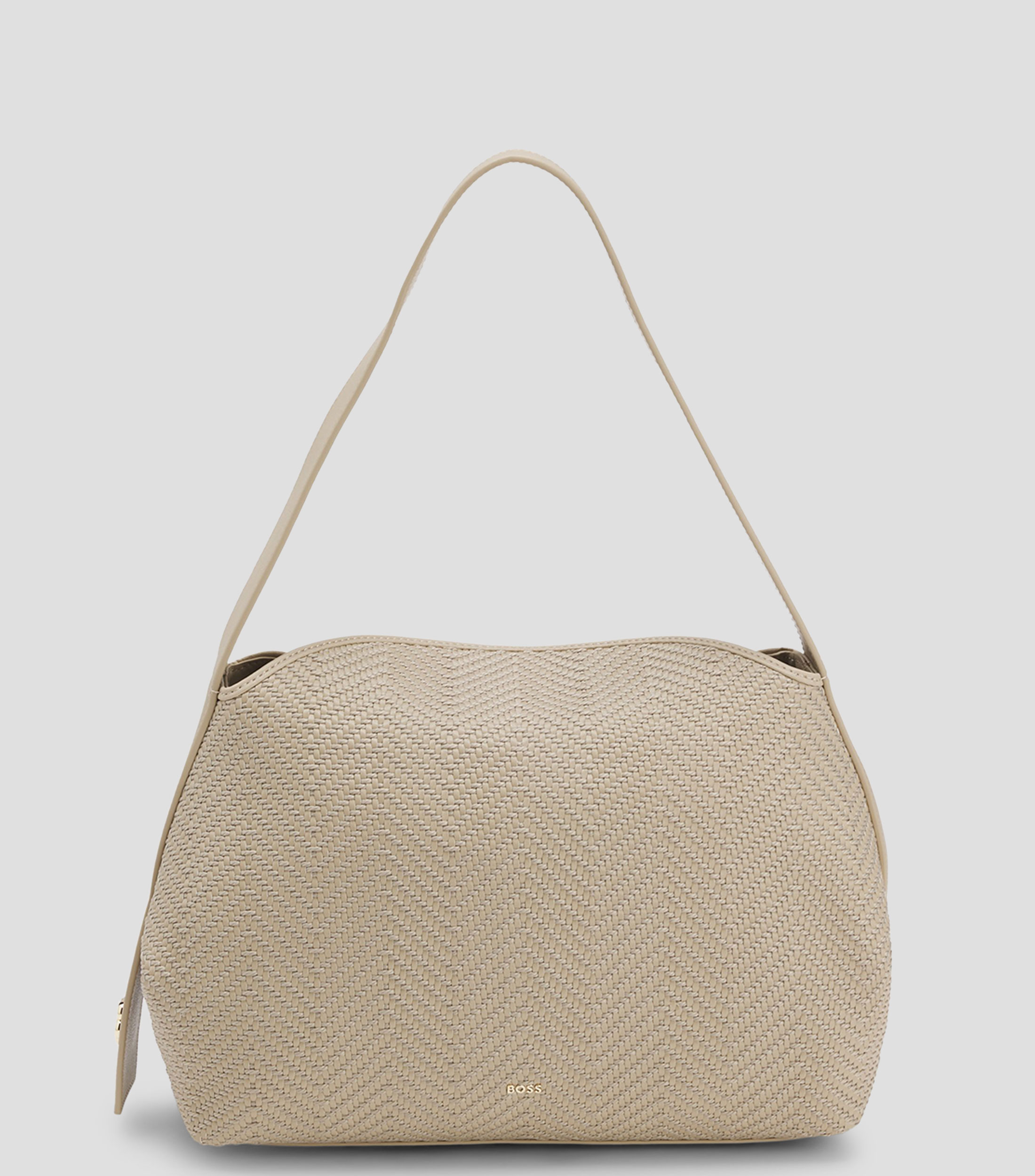 Bolsa shoulder lisa con detalle texturizado Mujer