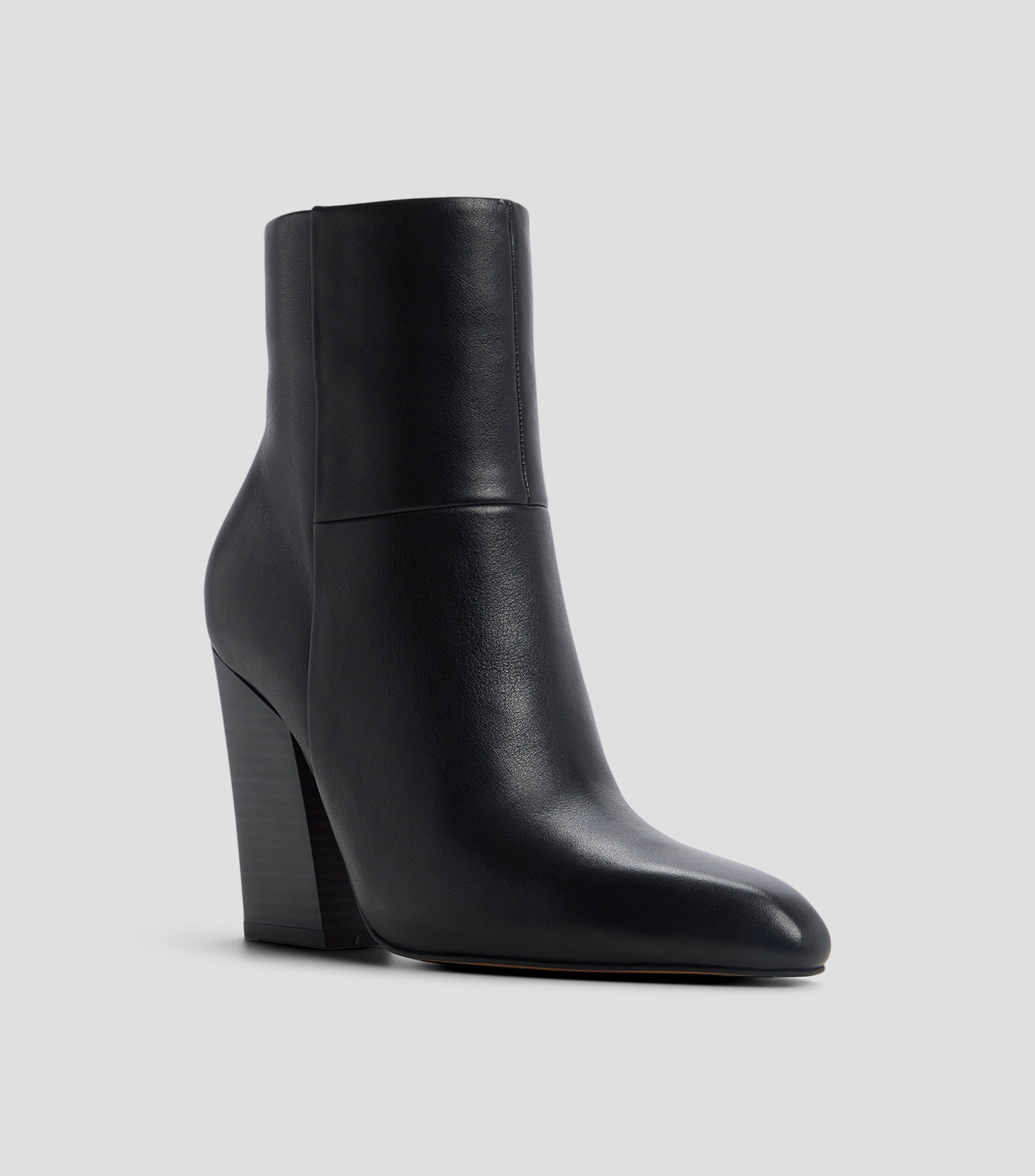 Botines Casuales en Piel con tacón alto y ancho Mujer