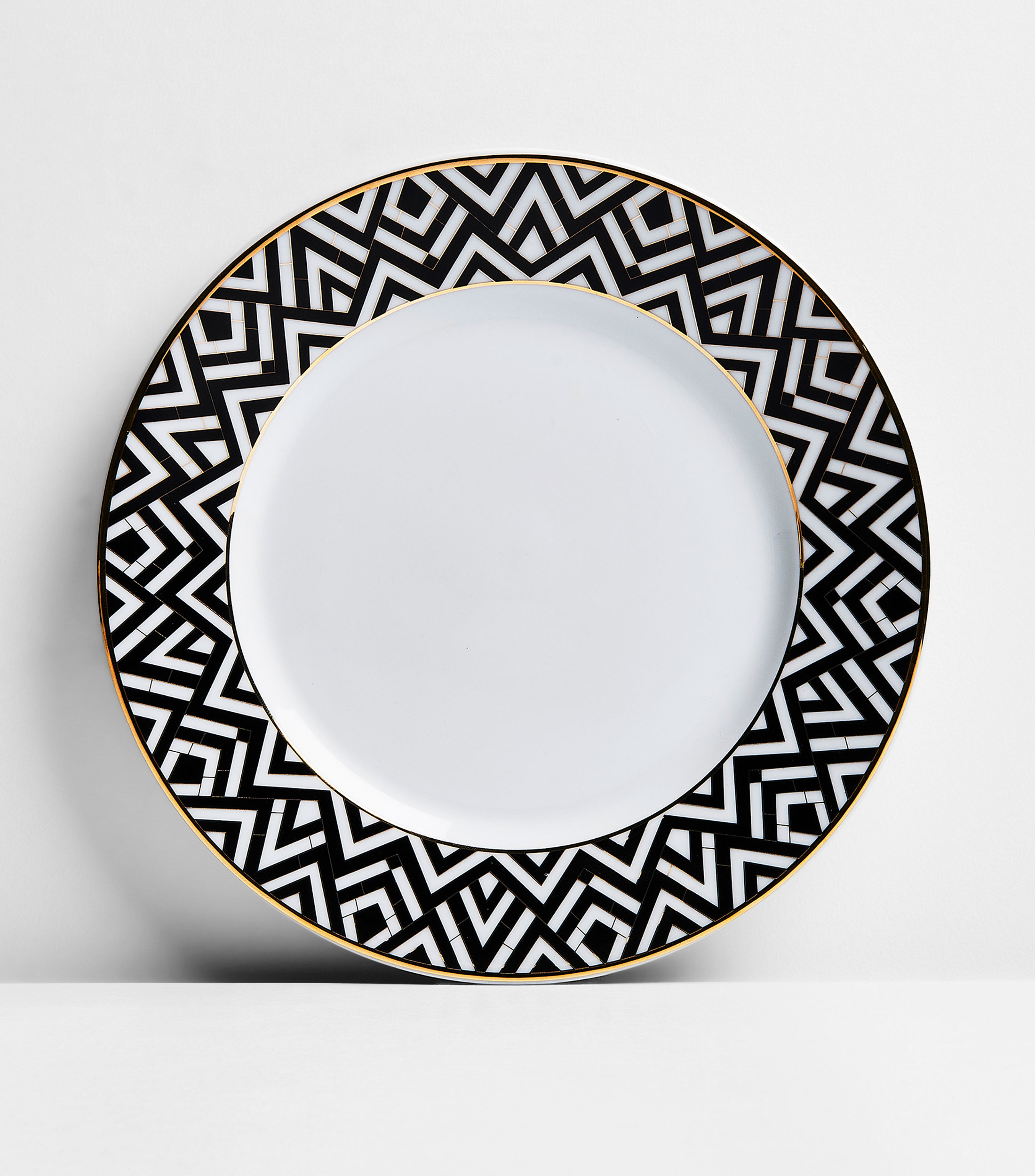 Plato para ensalada Art Deco con grecas