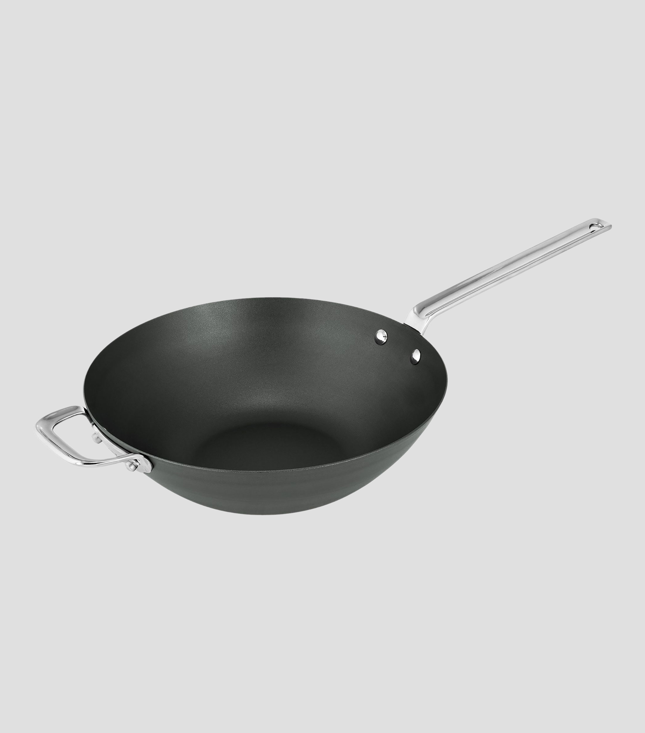 Wok en acero al carbono 30 cm, negro