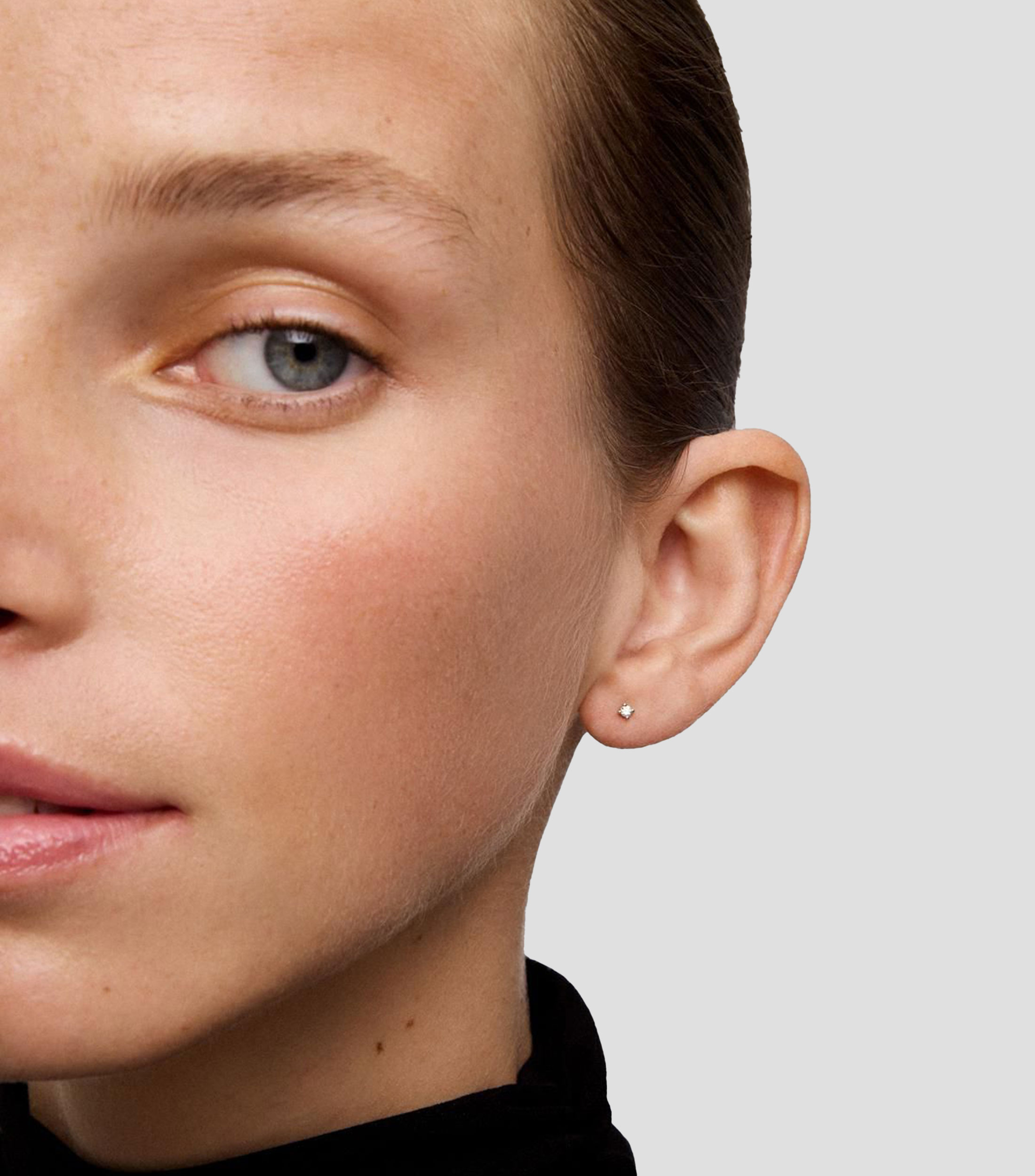 Aretes en Oro blanco de 18 Kilates con Diamantes Mujer