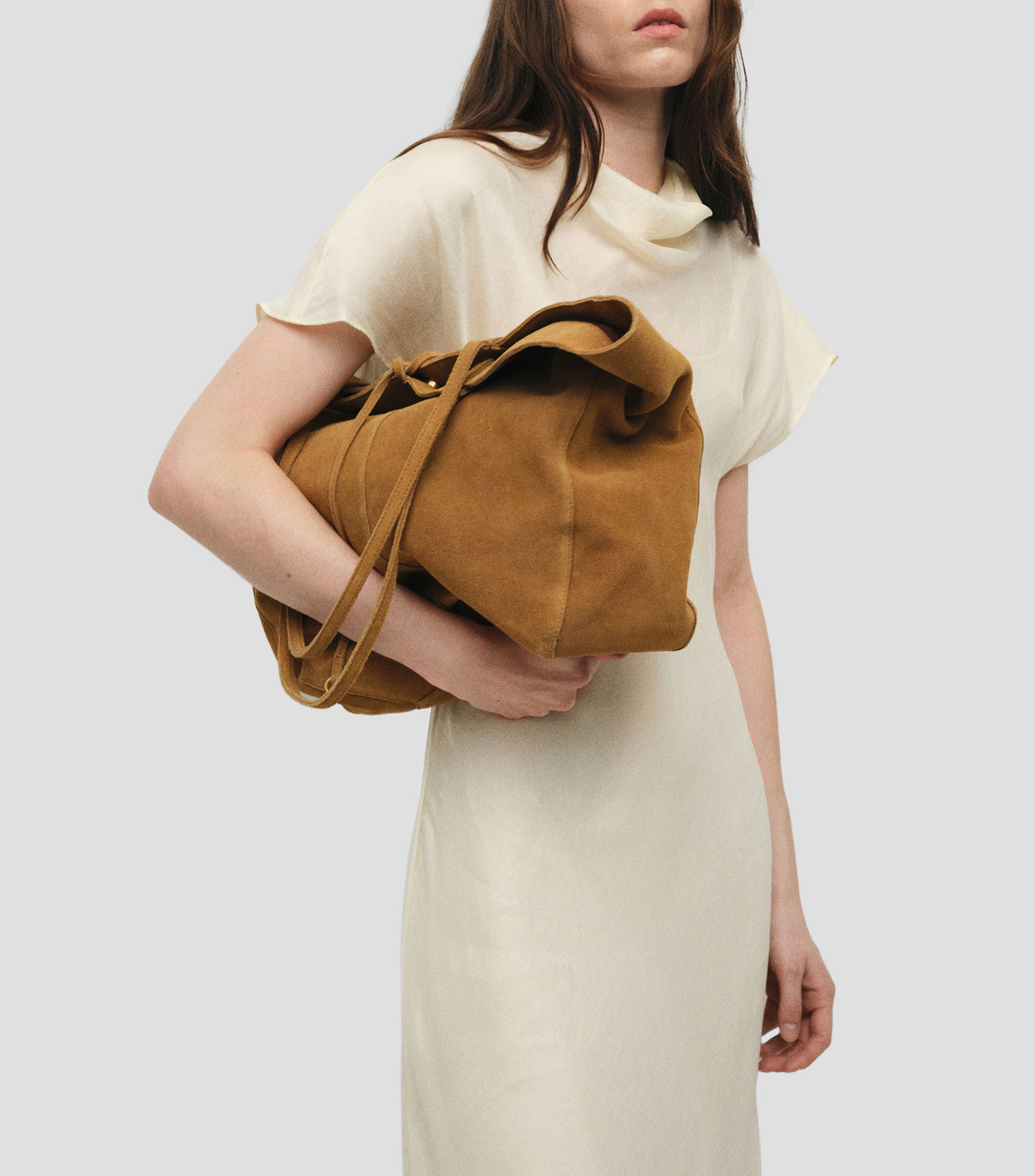 Bolsa tote en piel lisa Mujer