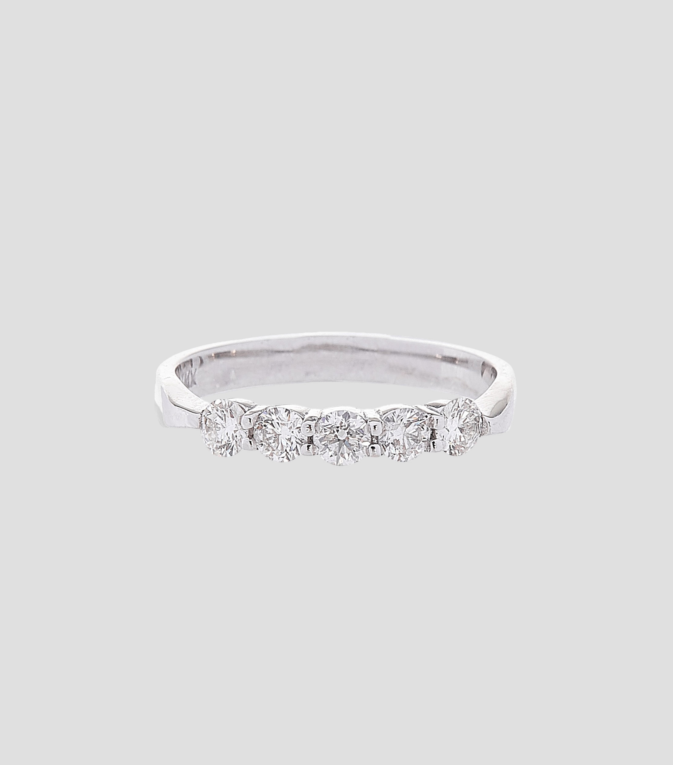Anillo churumbela en oro blanco de 14 kilates con diamantes Mujer