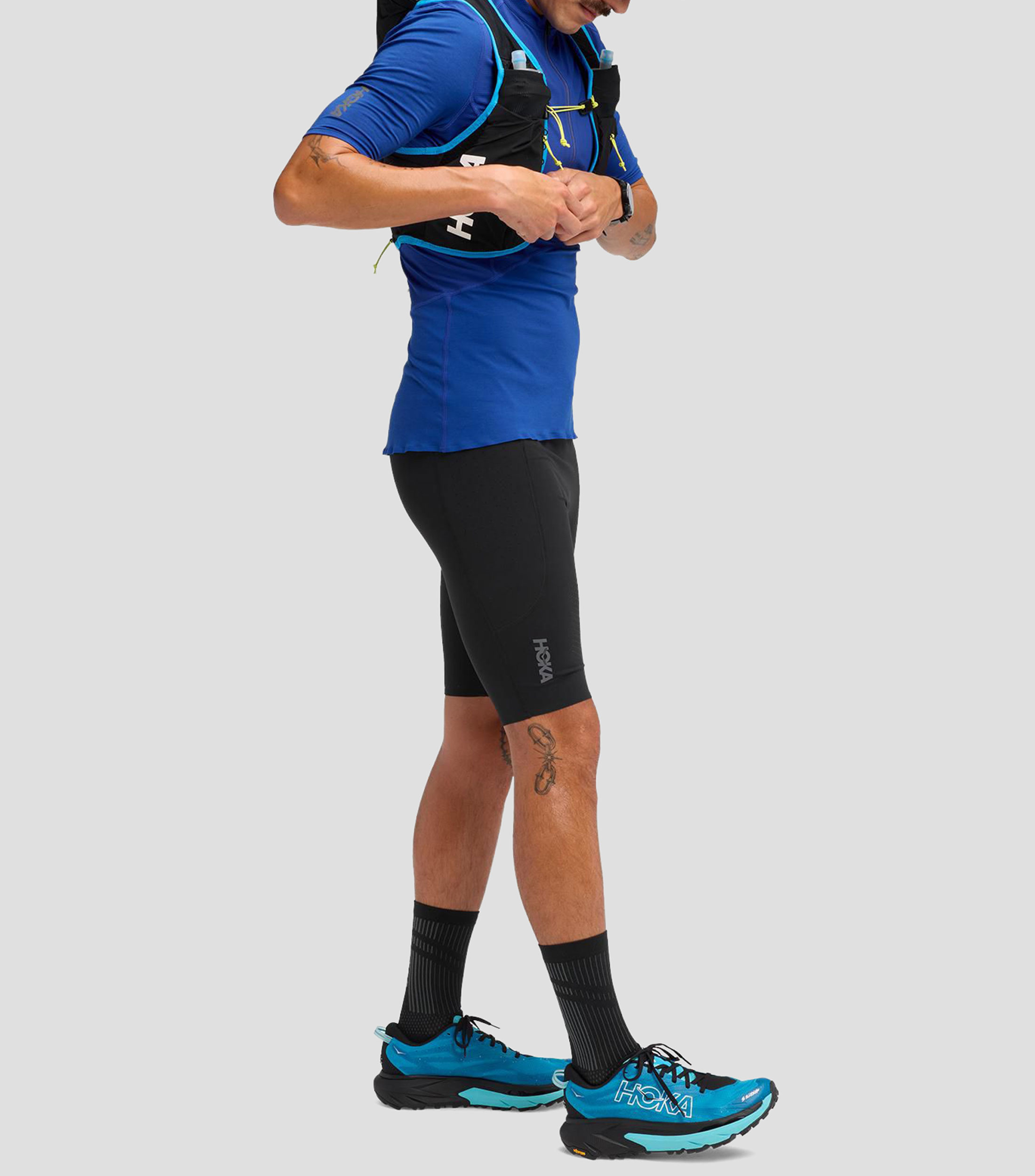 Short para correr liso Hombre